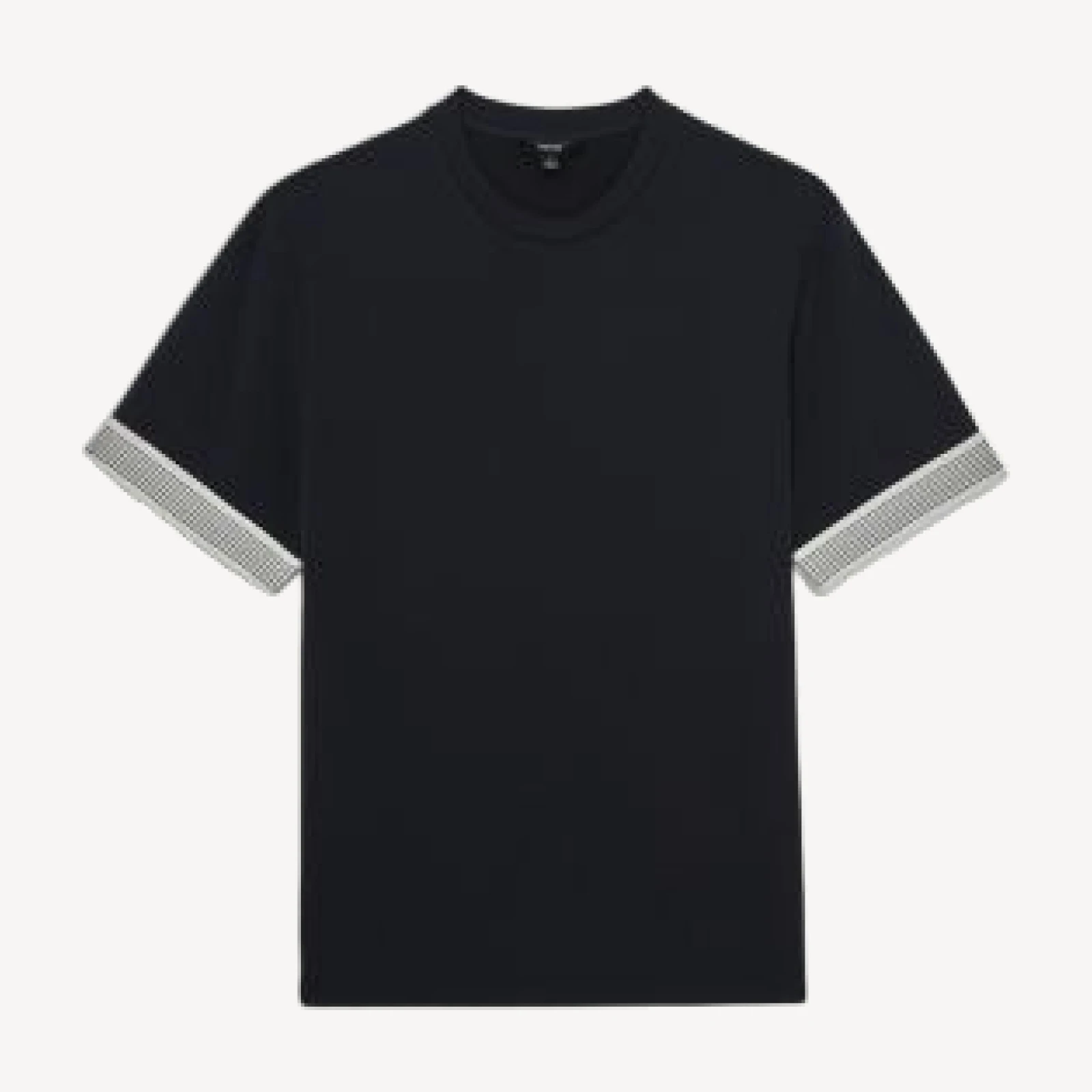 Reiss Textured Tape Cuff T-Shirt