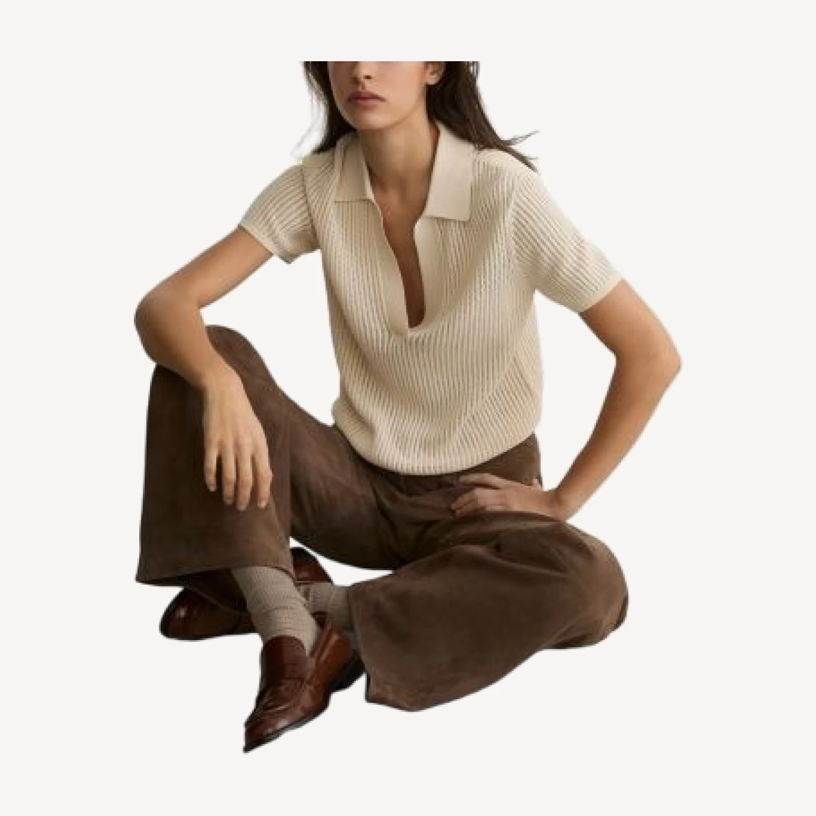 Reiss Priya Flare Leg Suede Pants