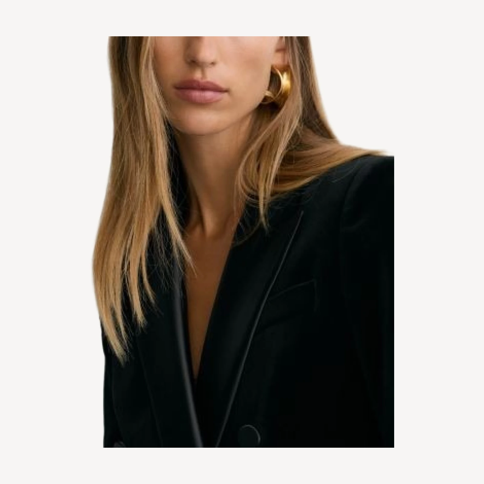 Reiss Wren Satin Lapel Double Breasted Velvet Blazer