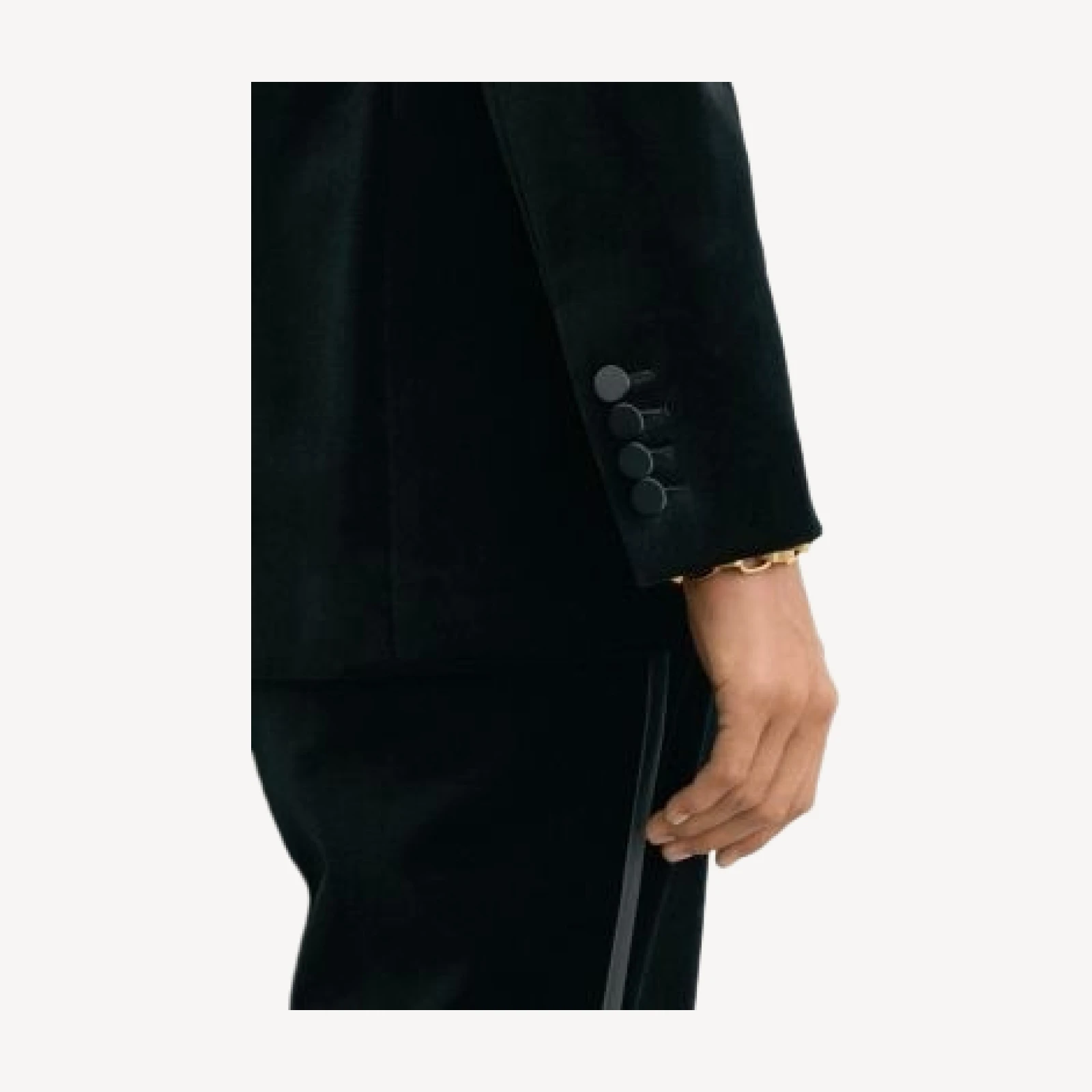 Reiss Wren Satin Lapel Double Breasted Velvet Blazer
