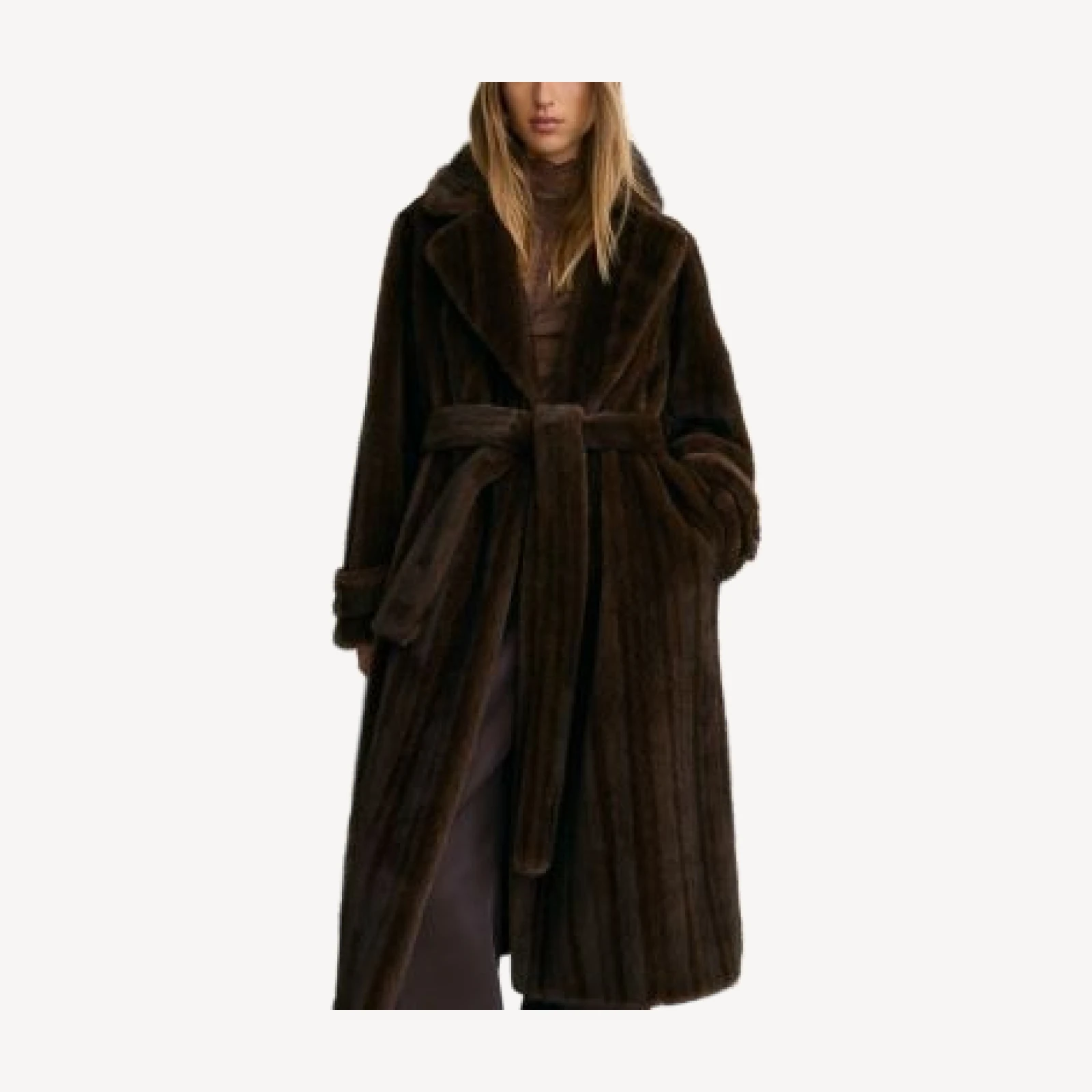 Reiss Petites Cate Double Breasted Faux Fur Coat