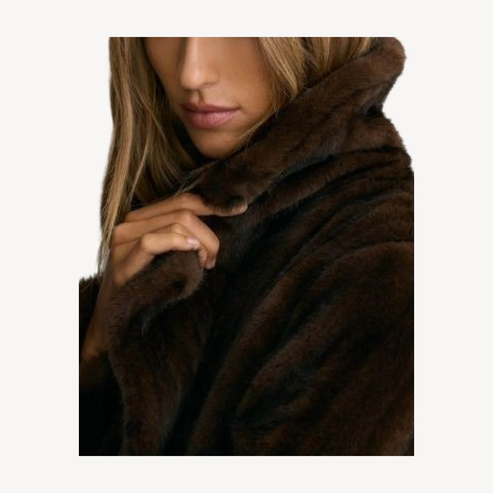 Reiss Petites Cate Double Breasted Faux Fur Coat
