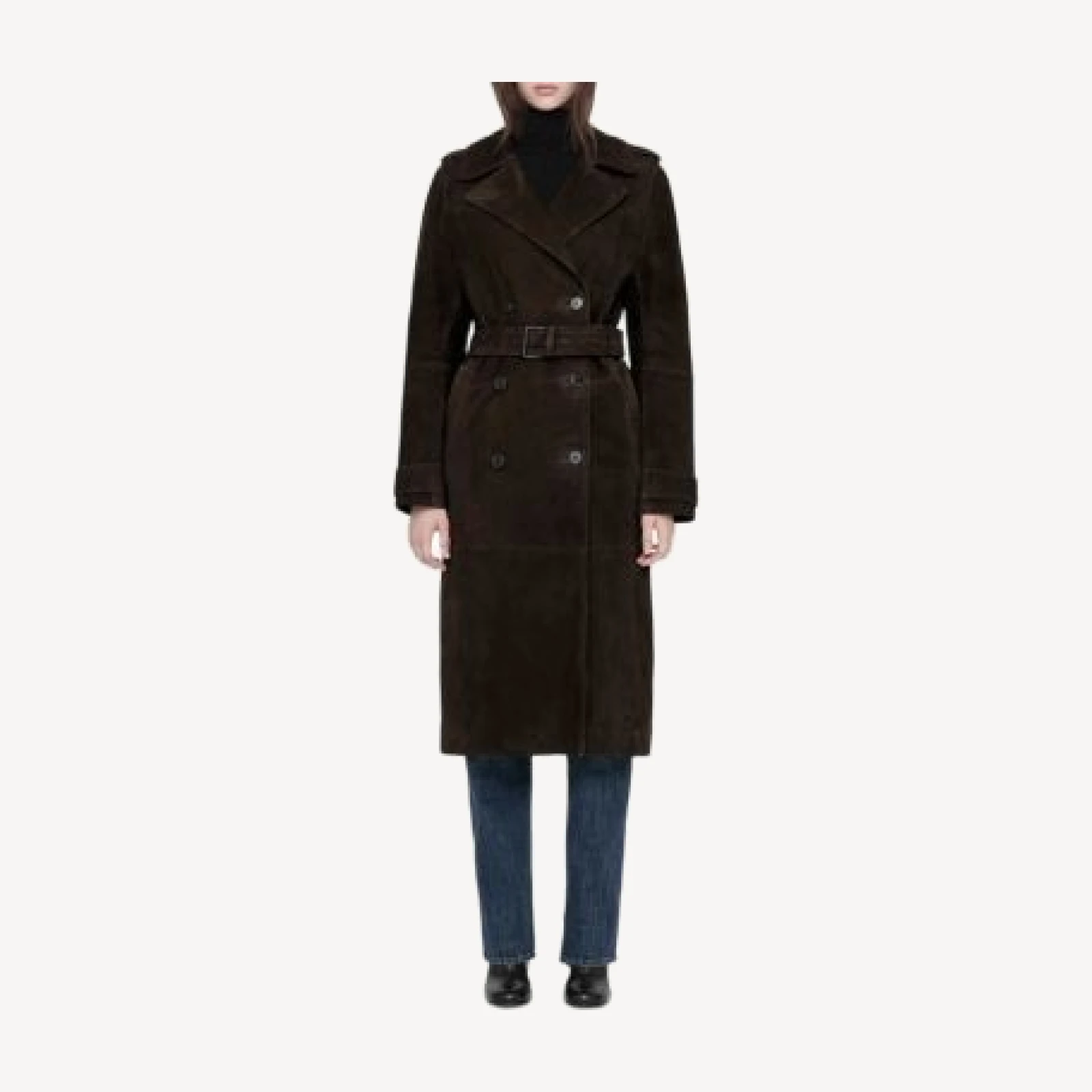Allsaints Oaker Suede Belted Trench Coat