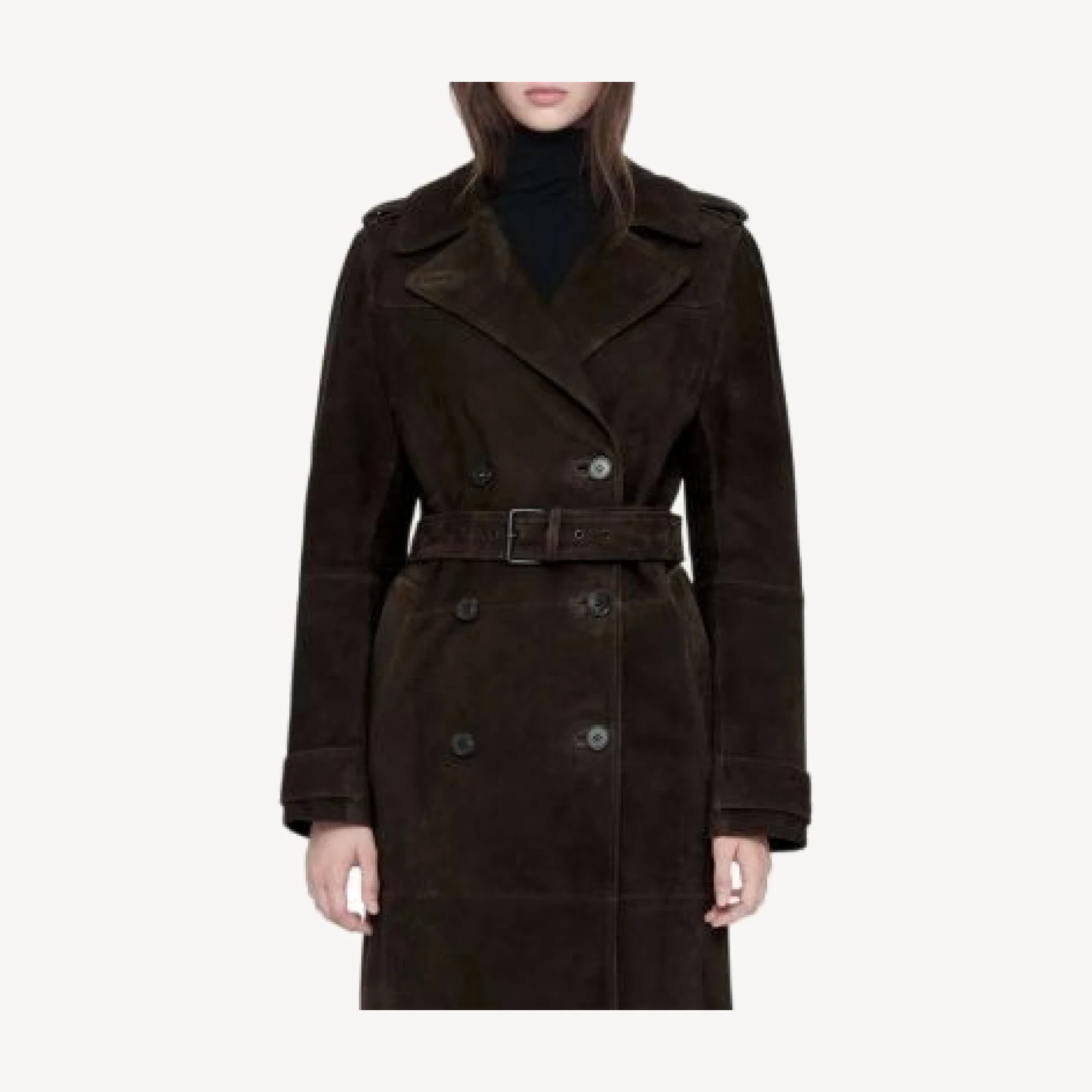 Allsaints Oaker Suede Belted Trench Coat