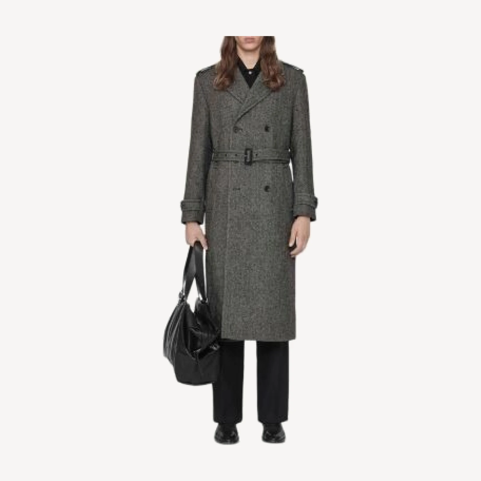 Allsaints Coltra Wool Blend Herringbone Trench Coat