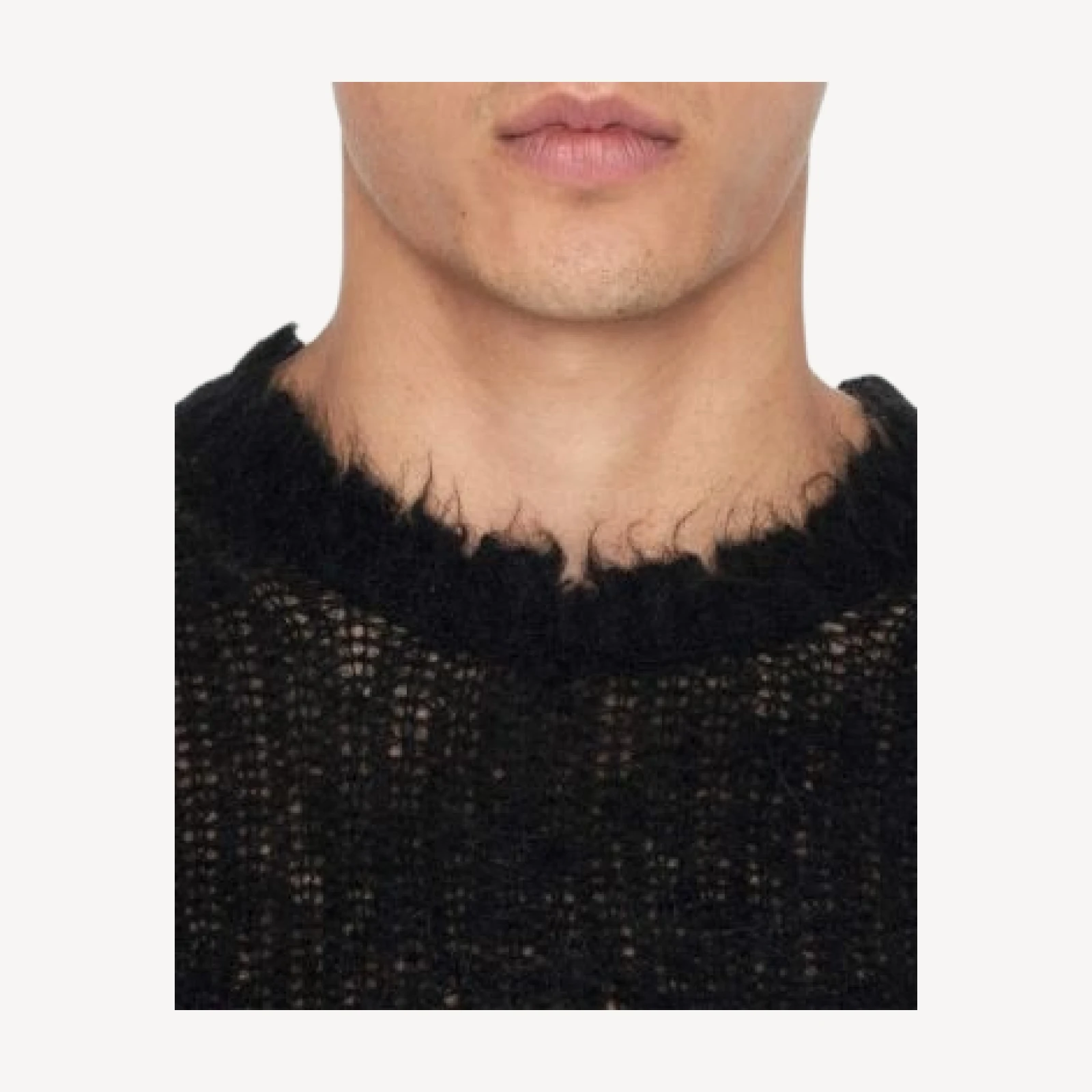 Allsaints Parx Distressed Rib Knit Crewneck Sweater