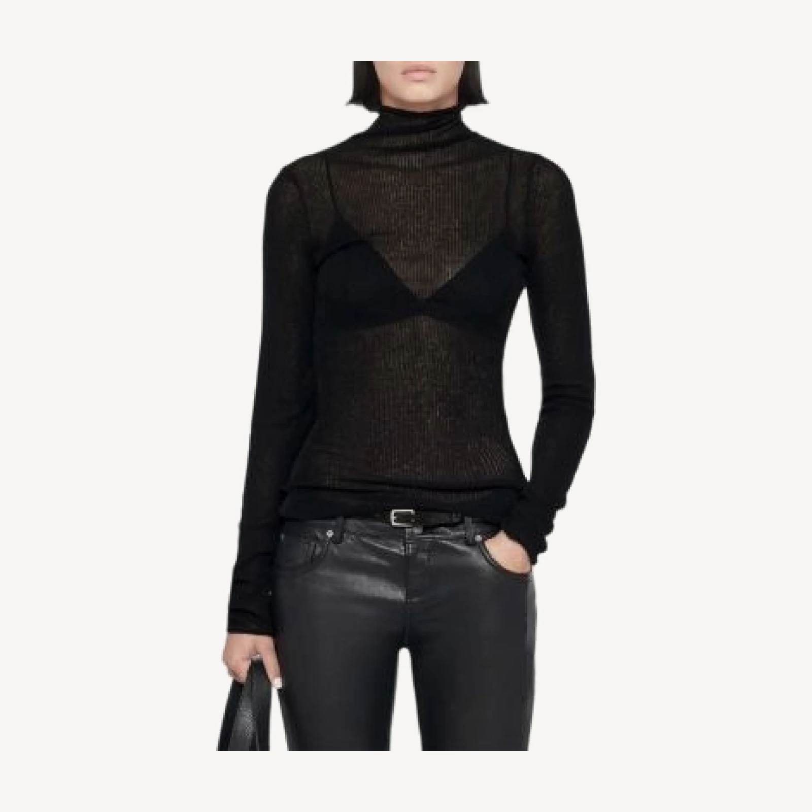 Allsaints Pike Sheer Roll Neck Sweater