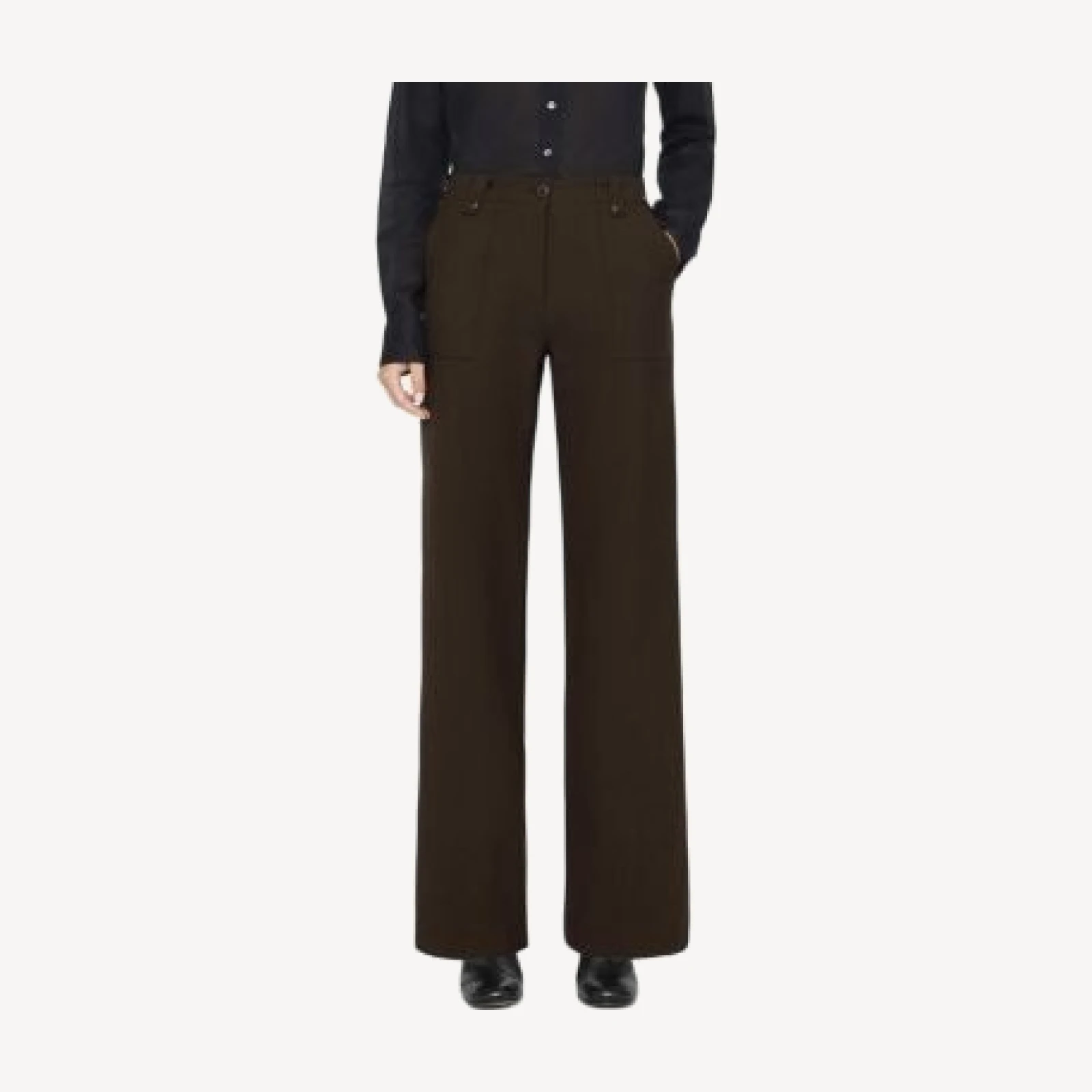 Allsaints Calla Buckle Waist Buttoned Loop Pants