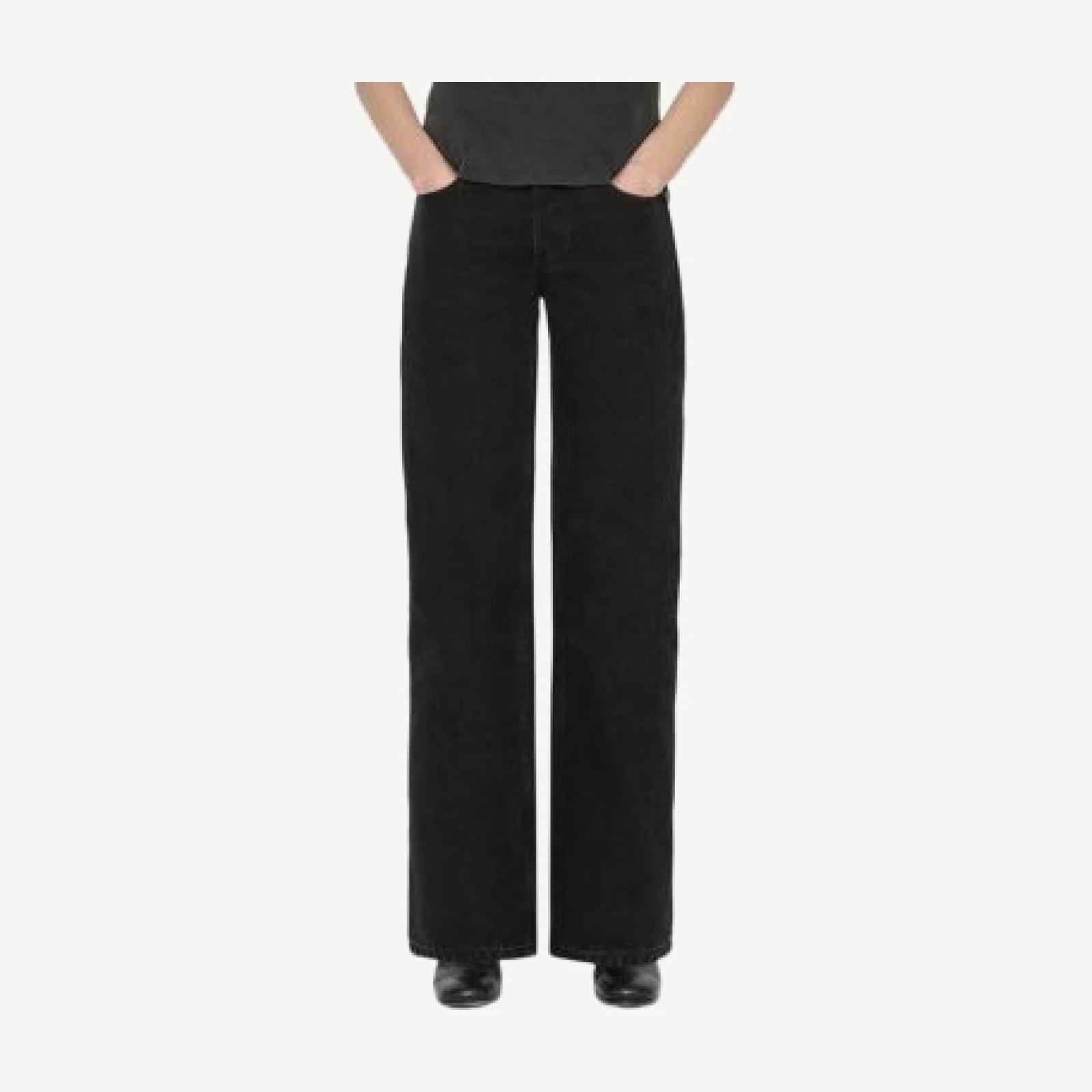 Allsaints Cohen Mid Rise Straight Jeans in Black