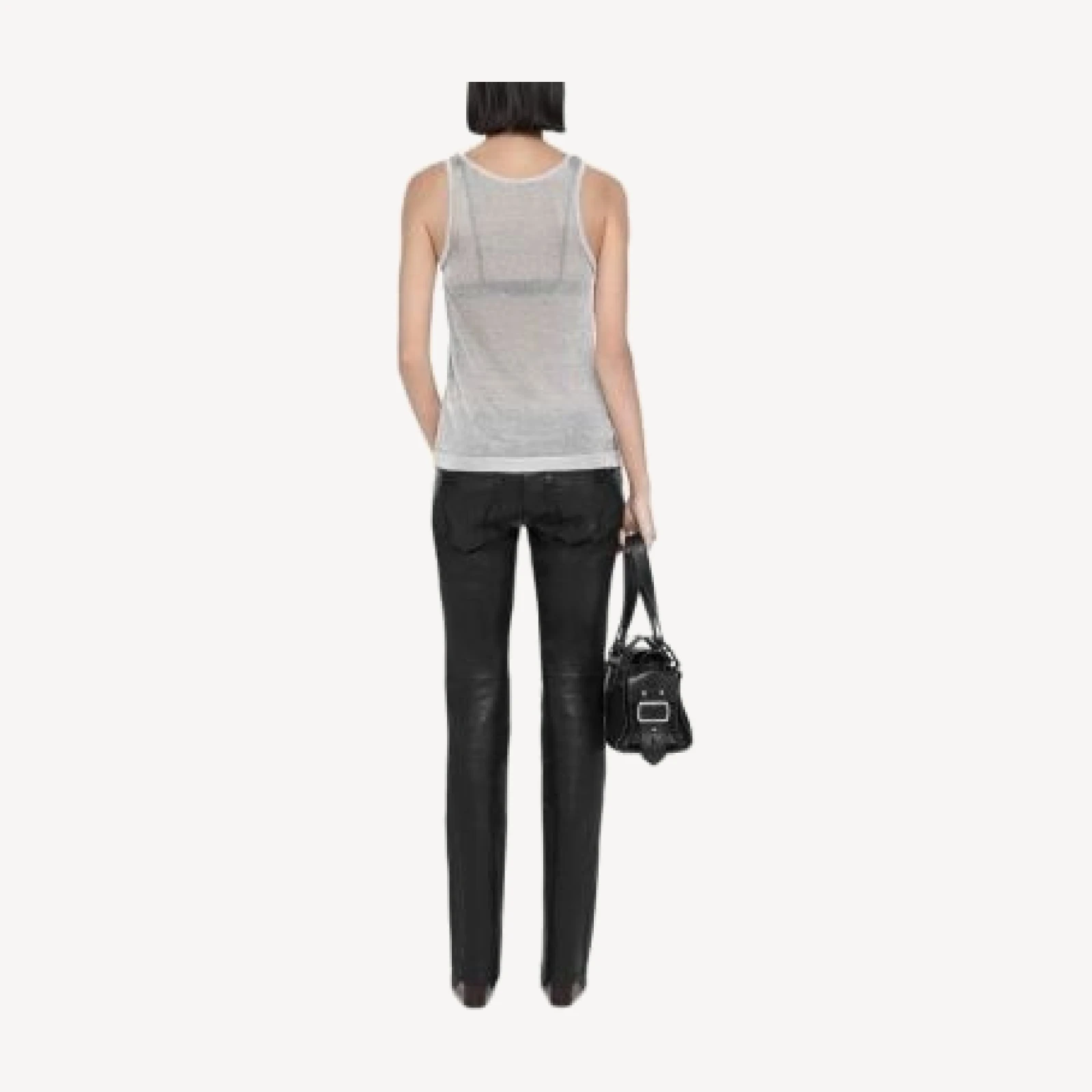 Allsaints Silvi Metallic Sheer Scoop Neck Tank