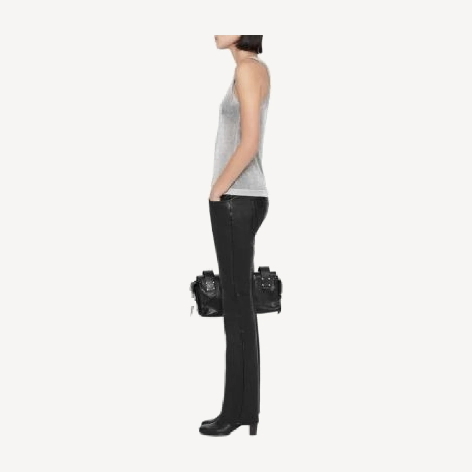 Allsaints Silvi Metallic Sheer Scoop Neck Tank