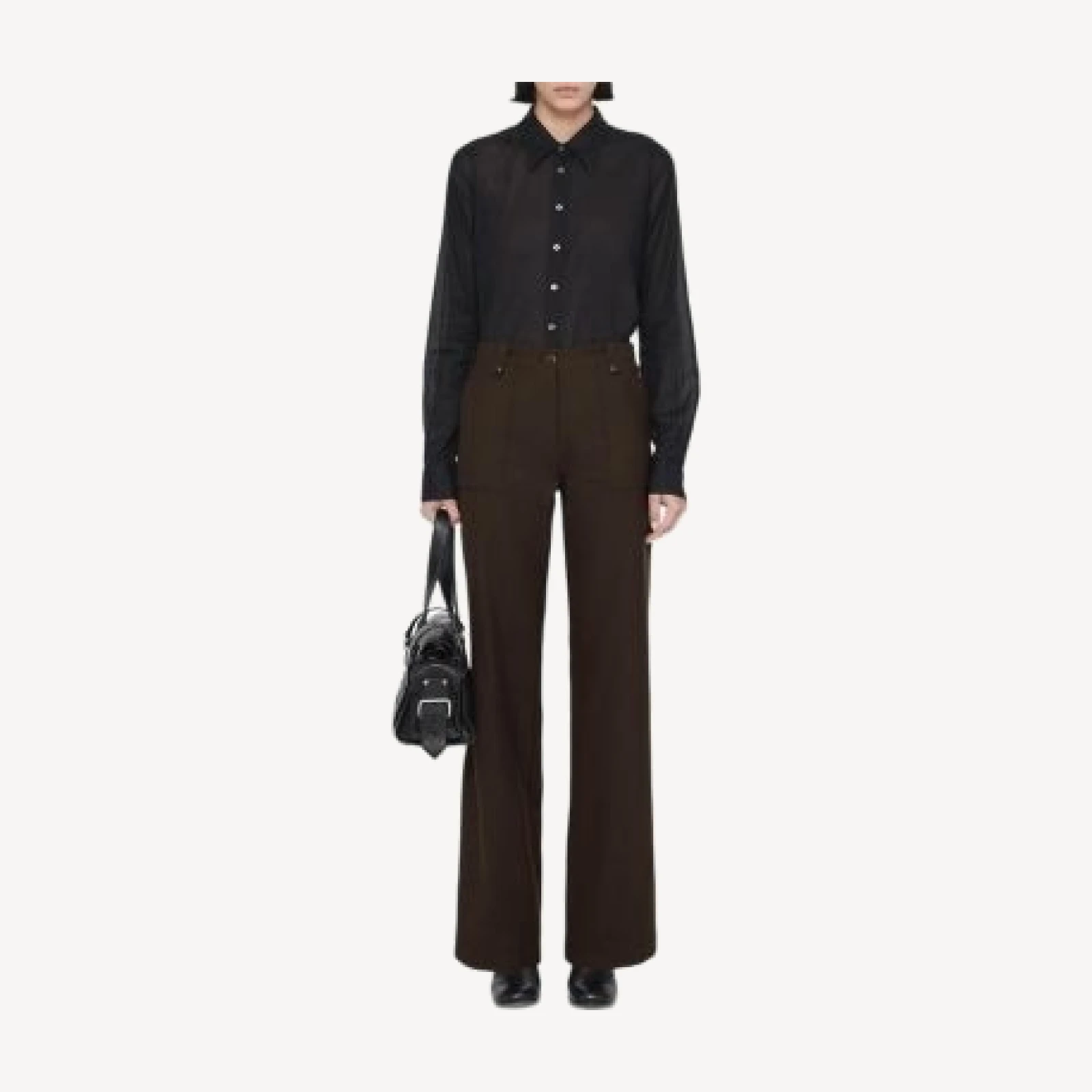 Allsaints Calla Buckle Waist Buttoned Loop Pants