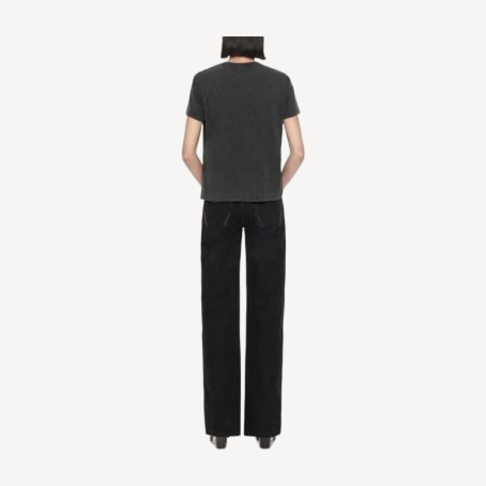 Allsaints Cohen Mid Rise Straight Jeans in Black