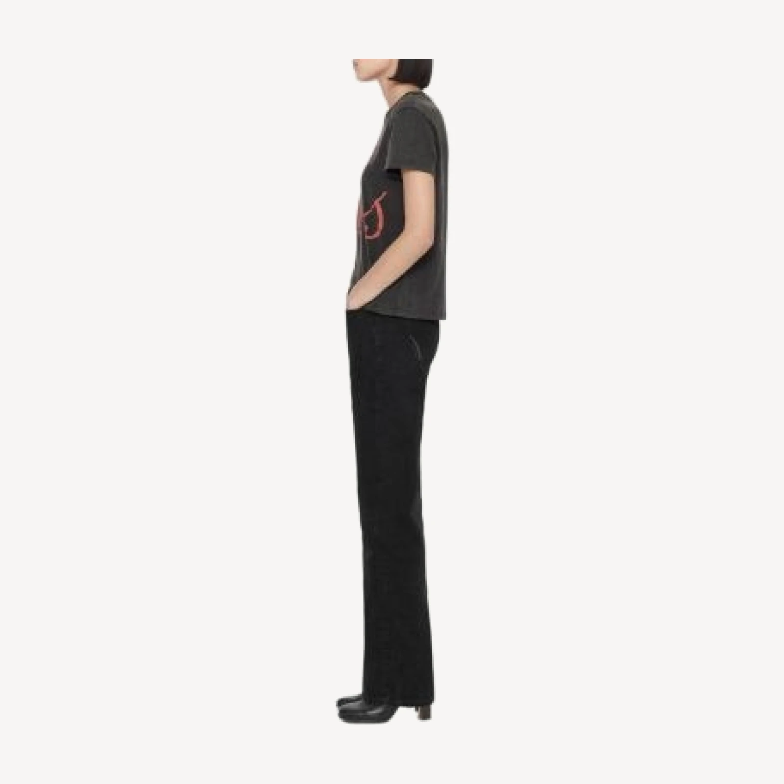 Allsaints Cohen Mid Rise Straight Jeans in Black