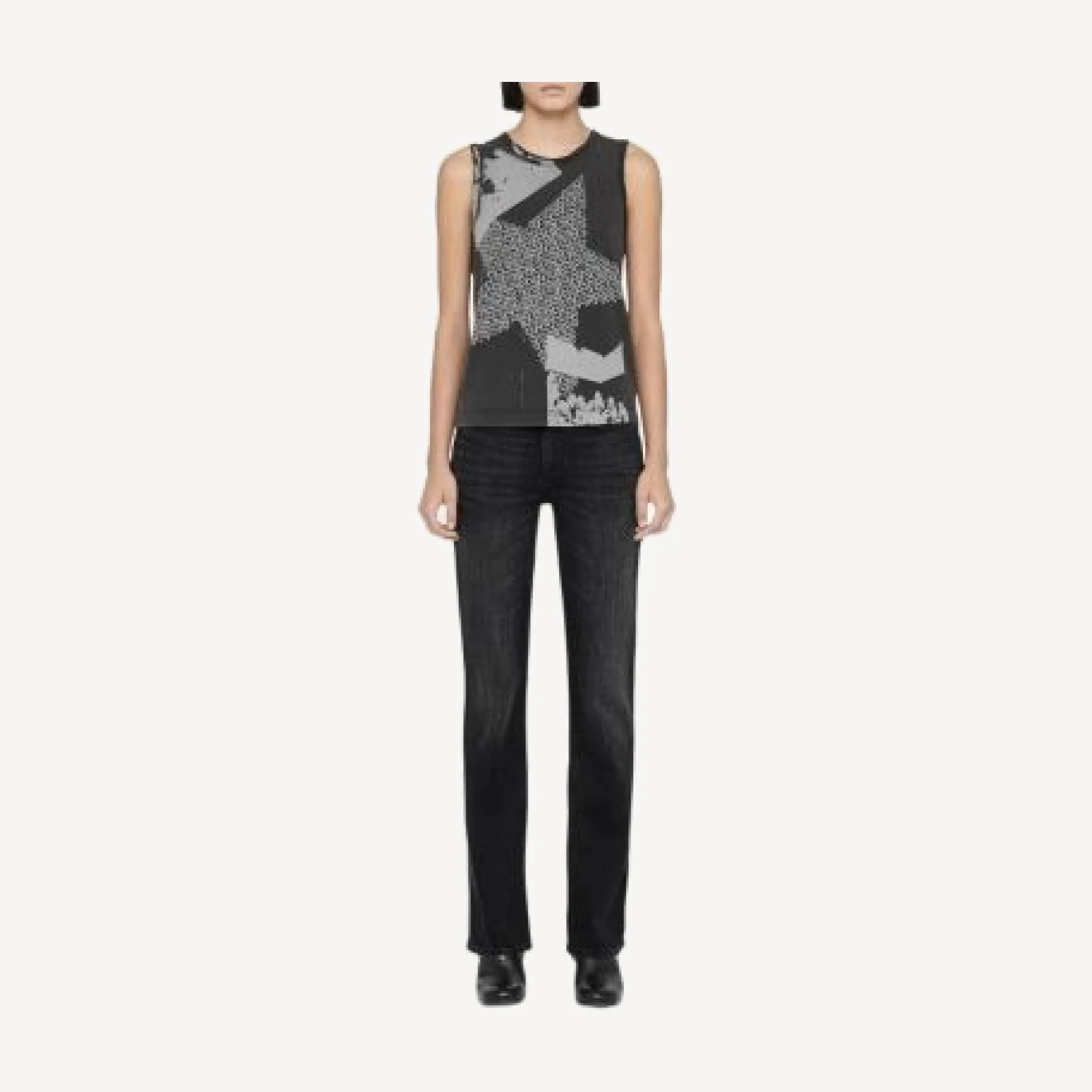 Allsaints Eve Cotton Stretch High Rise Bootcut Jeans in Washed Black