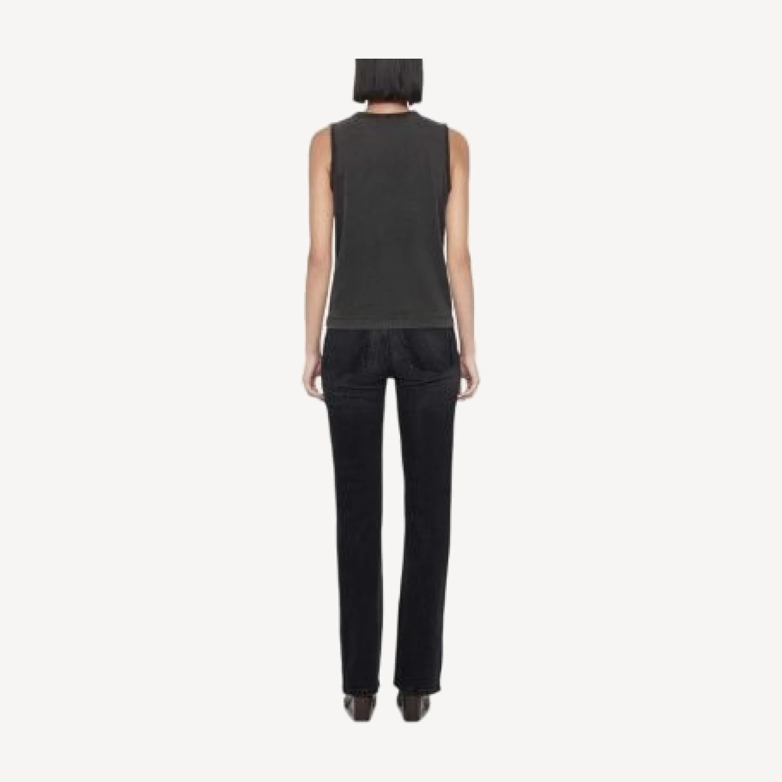 Allsaints Eve Cotton Stretch High Rise Bootcut Jeans in Washed Black