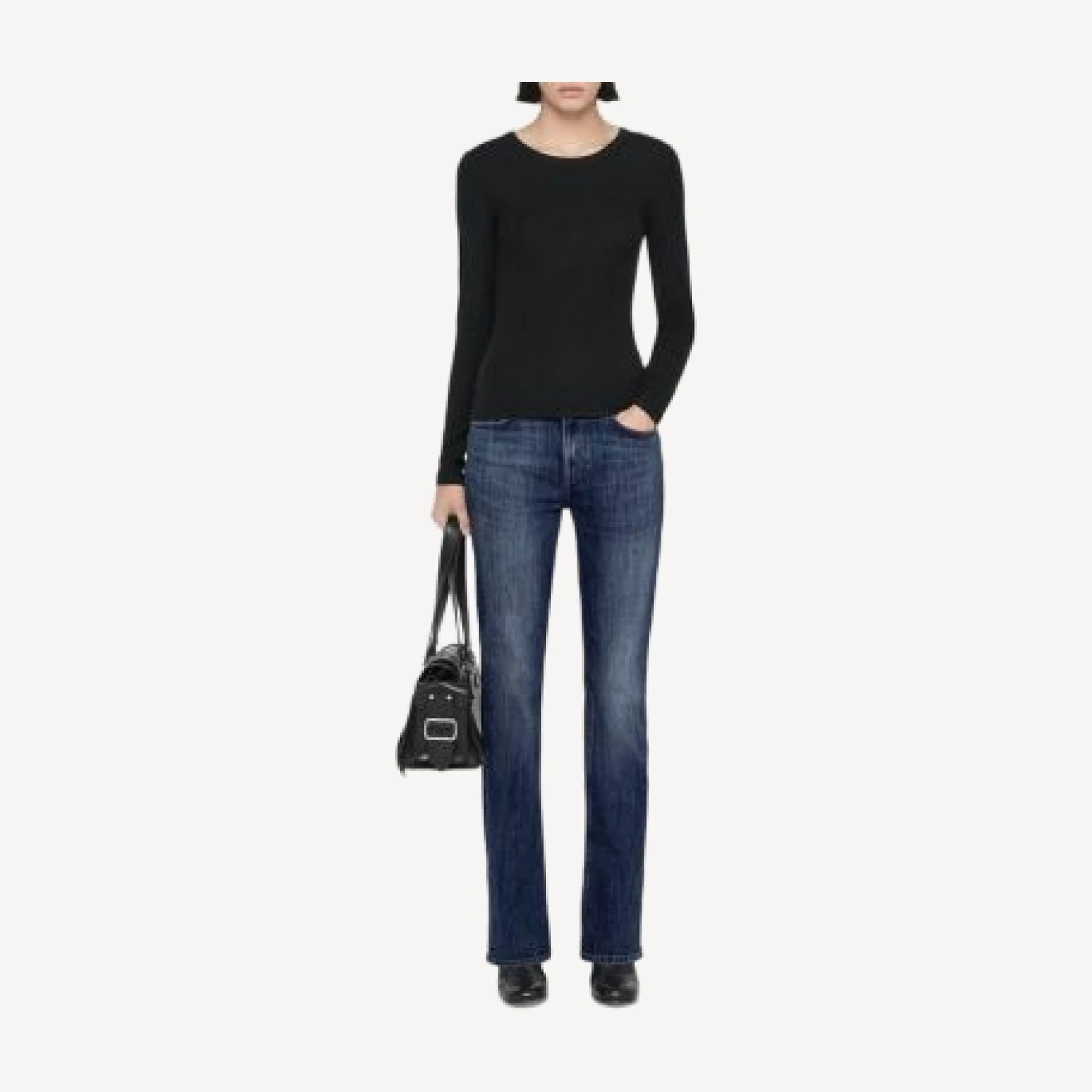 Allsaints Eve Cotton Stretch High Rise Bootcut Jeans in Dark Indigo