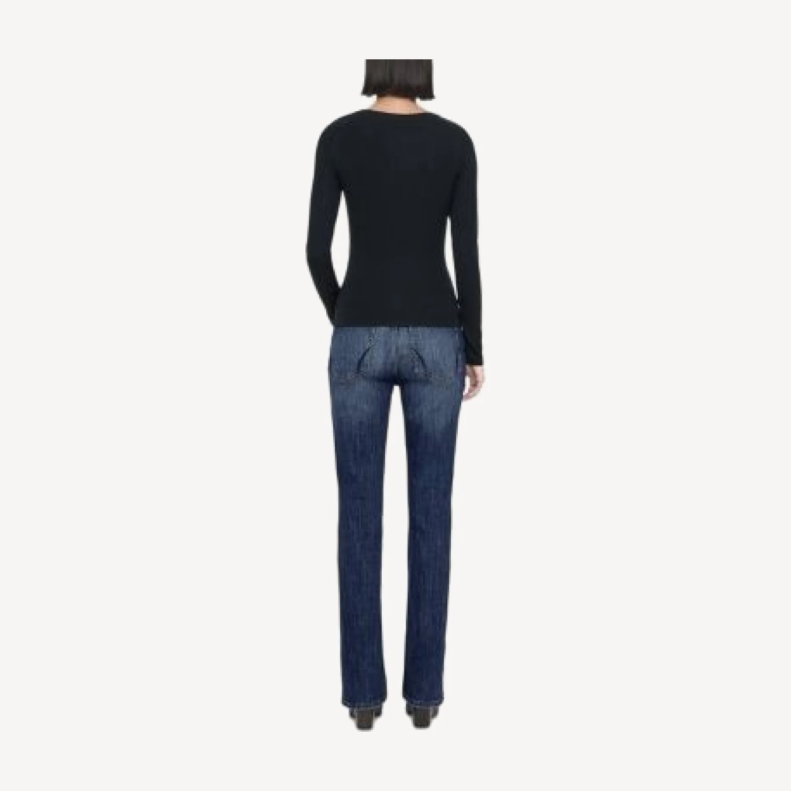 Allsaints Eve Cotton Stretch High Rise Bootcut Jeans in Dark Indigo