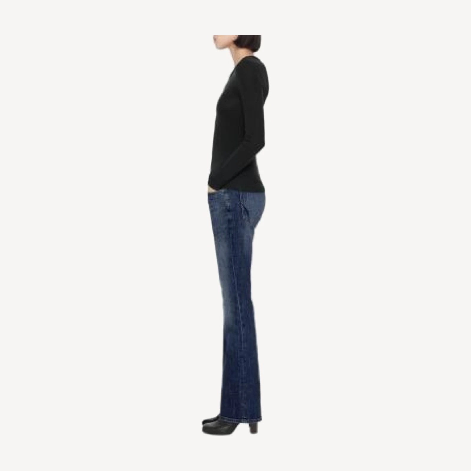 Allsaints Eve Cotton Stretch High Rise Bootcut Jeans in Dark Indigo
