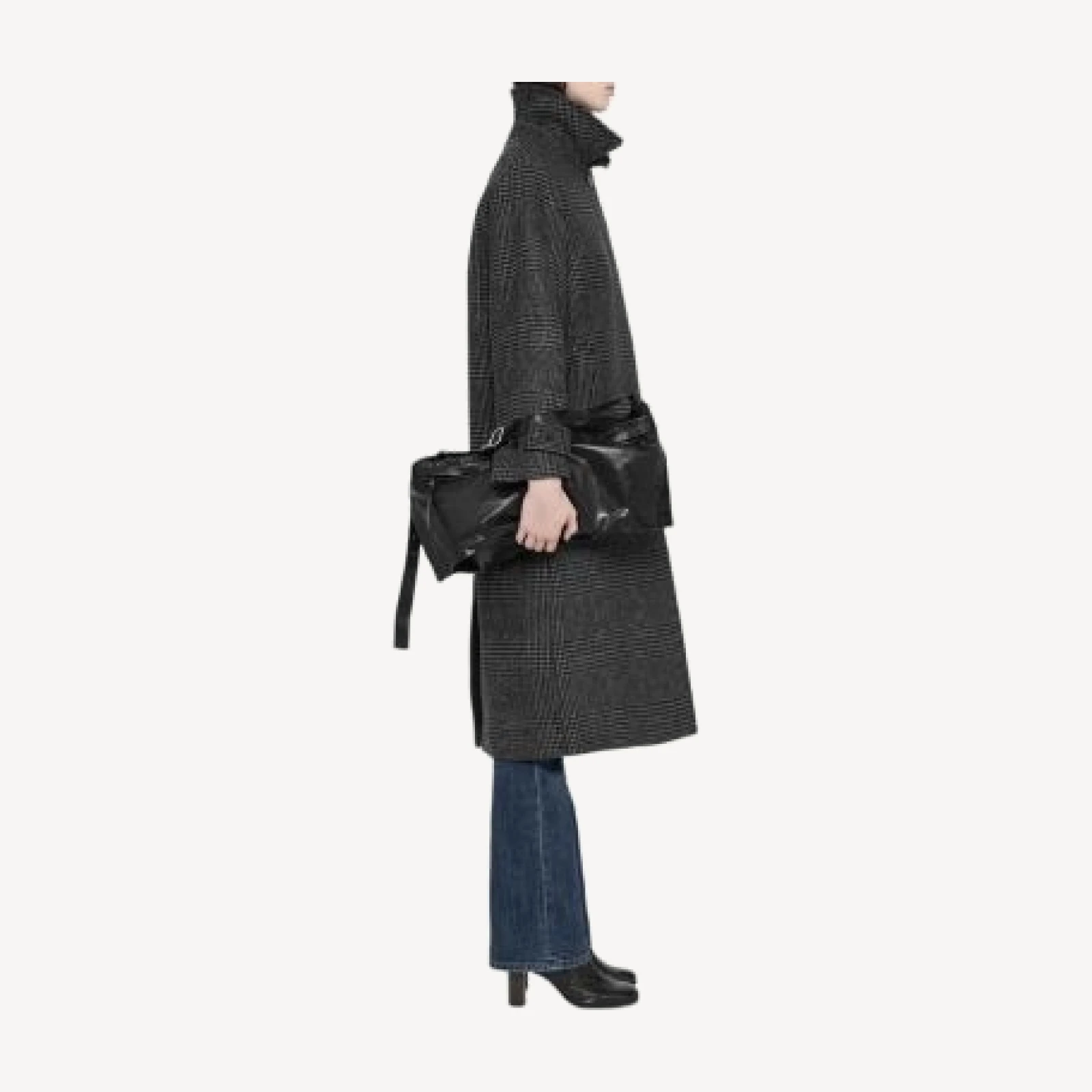Allsaints Bianca Houndstooth Double Collar Coat