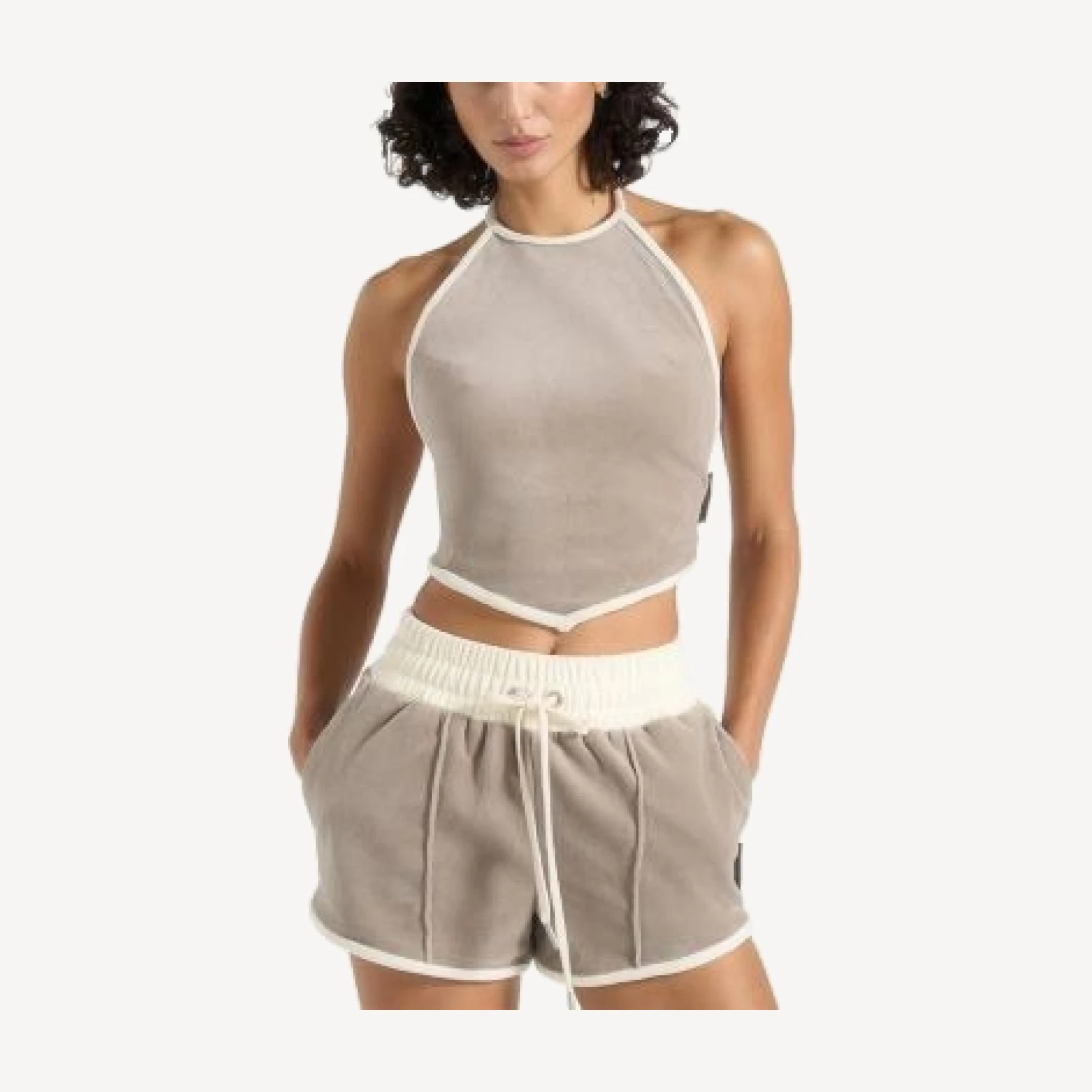 Maniere De Voir MalAna Velour Halter Top