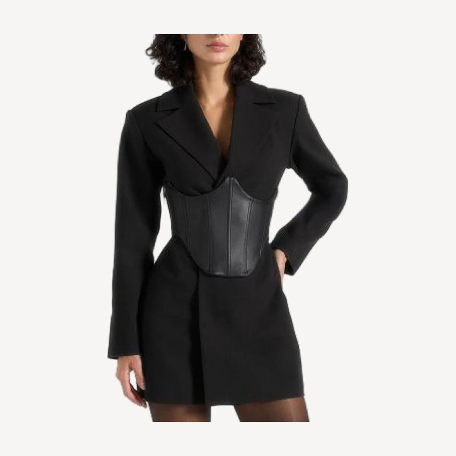 Maniere De Voir Lacey Blazer Dress with Reversible Corset