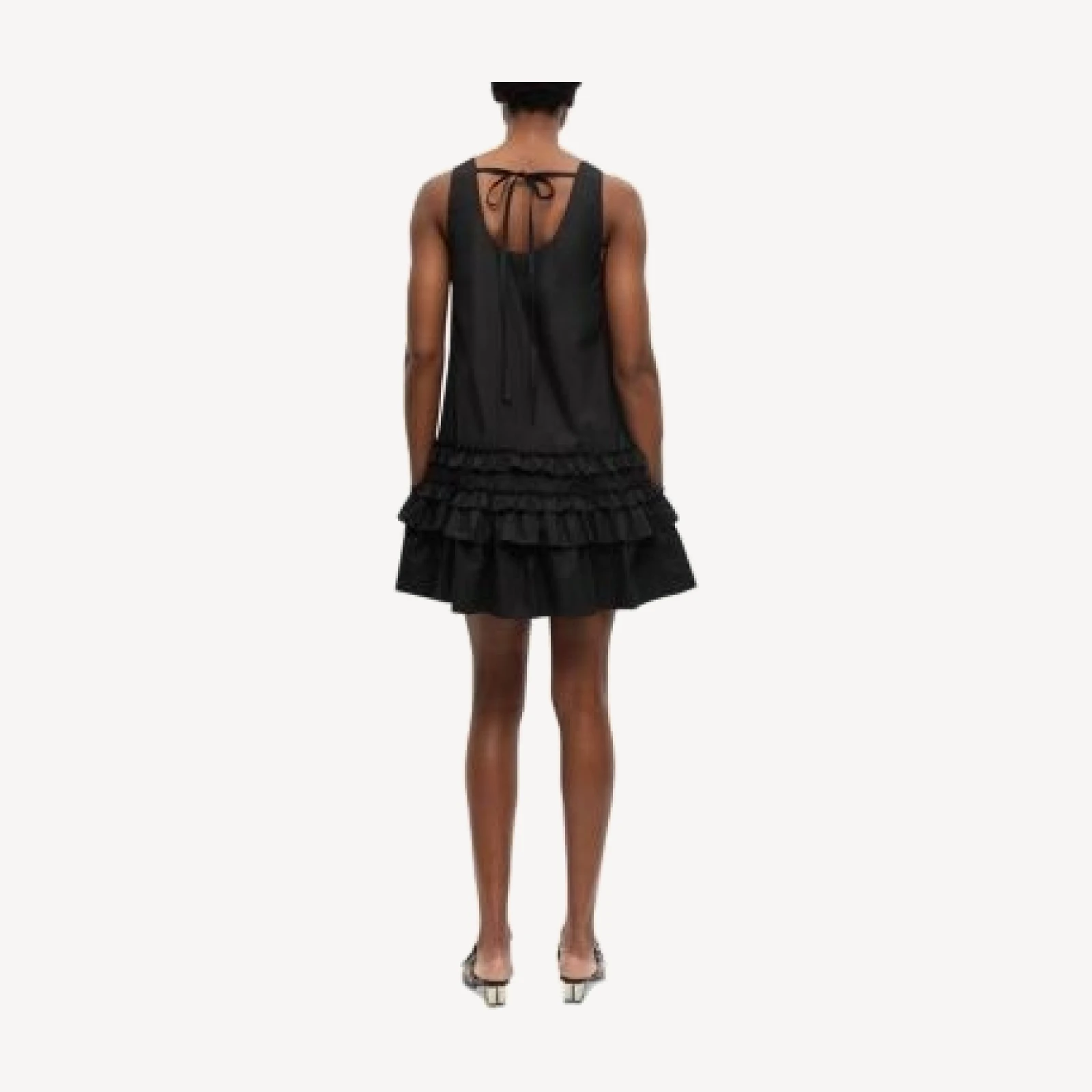 Ganni U Neck Ruffled Dress