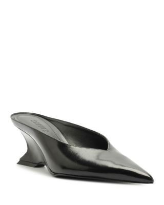 Schutz Women's Siena Leather Wedge Mules
