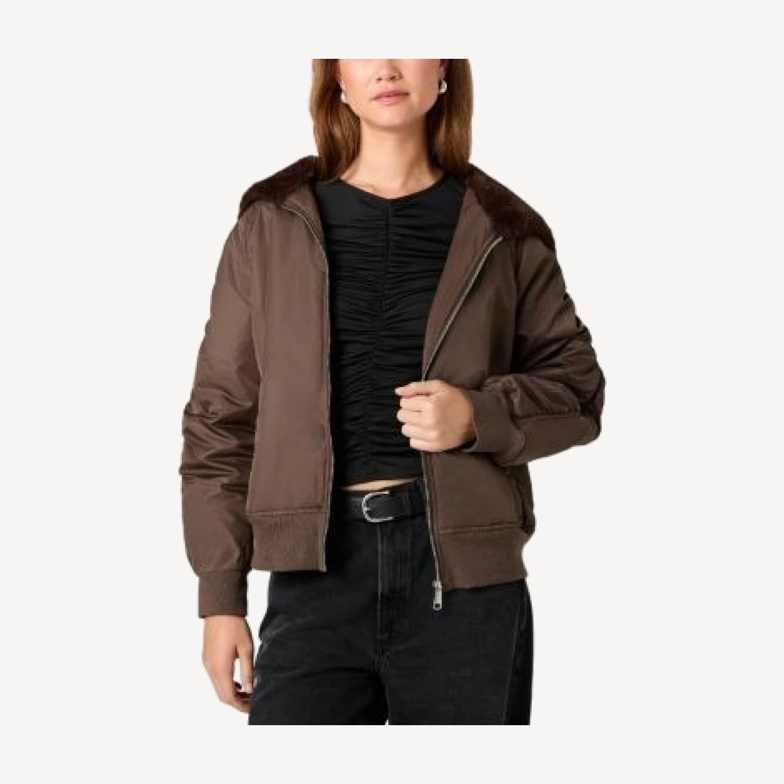 French Connection Hooded Zip Front Jacket
