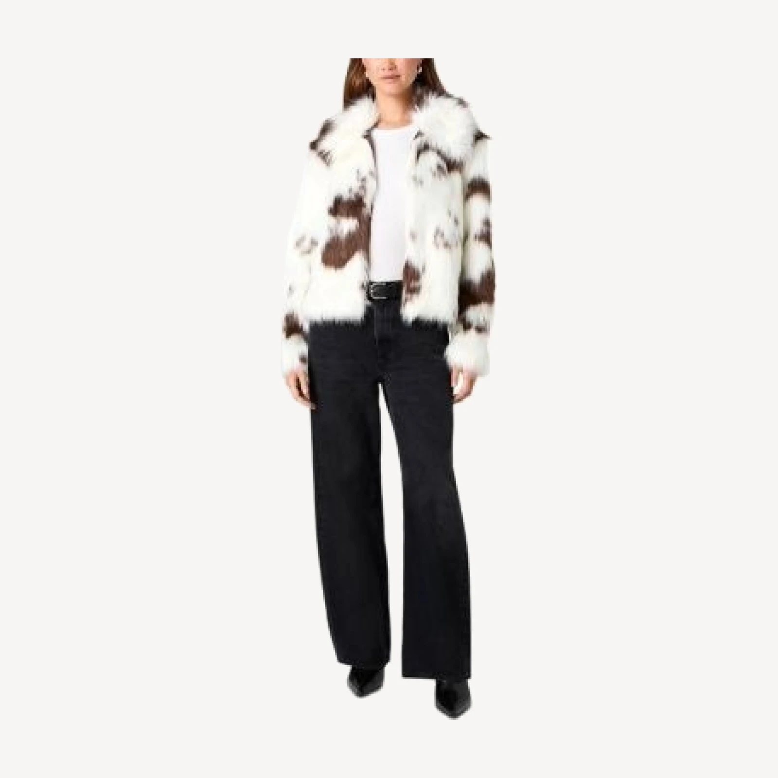 French Connection Faux Fur Collared Jacket