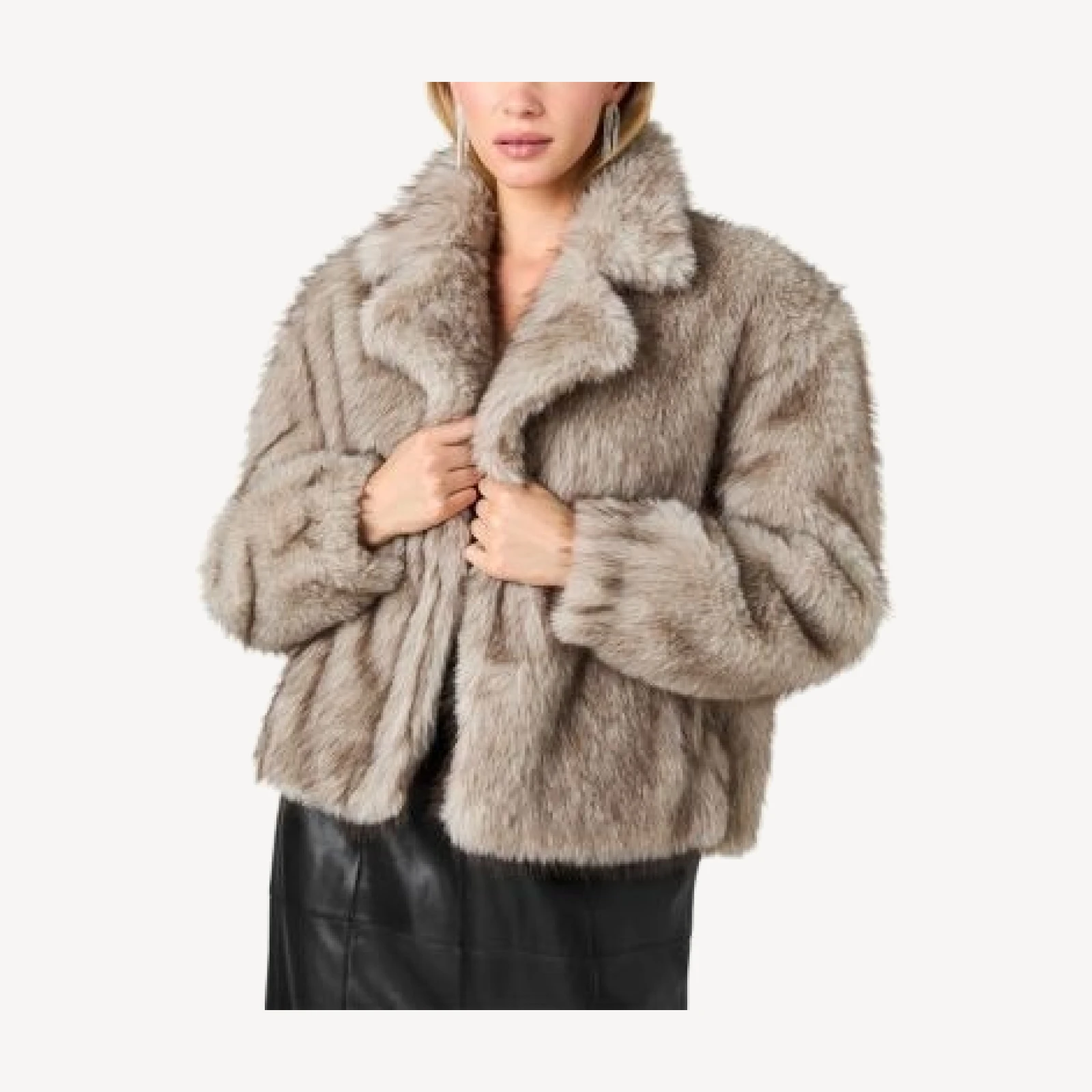 French Connection Elio Faux Fur Oversized Jacket