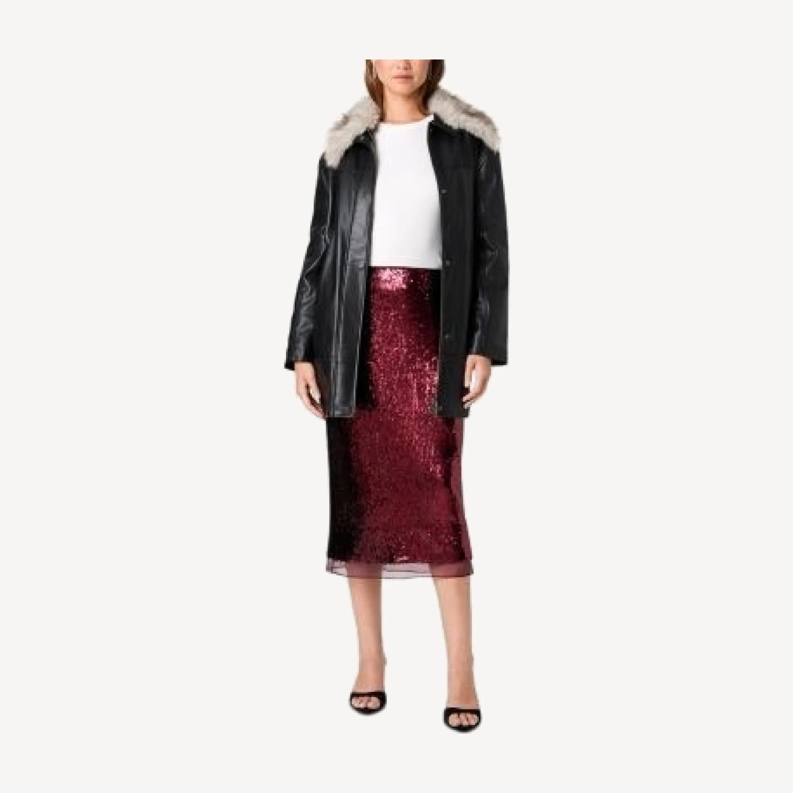 French Connection Dessa Faux Leather Coat