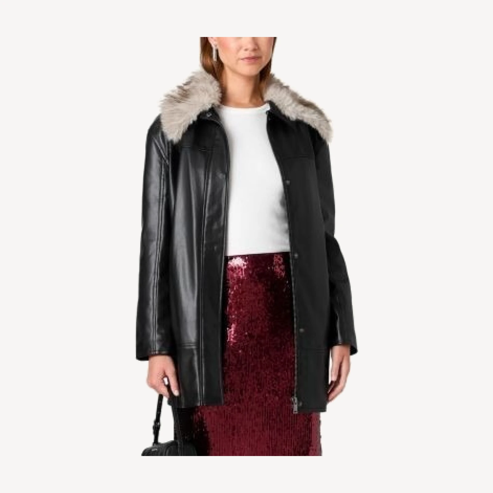 French Connection Dessa Faux Leather Coat