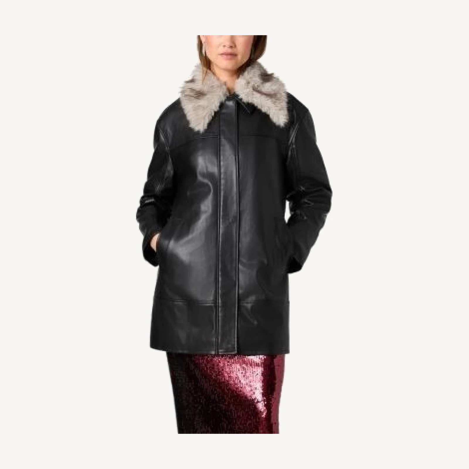 French Connection Dessa Faux Leather Coat