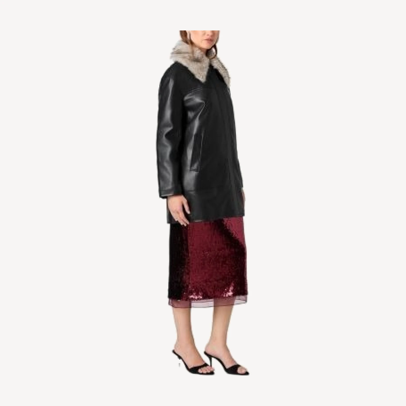French Connection Dessa Faux Leather Coat