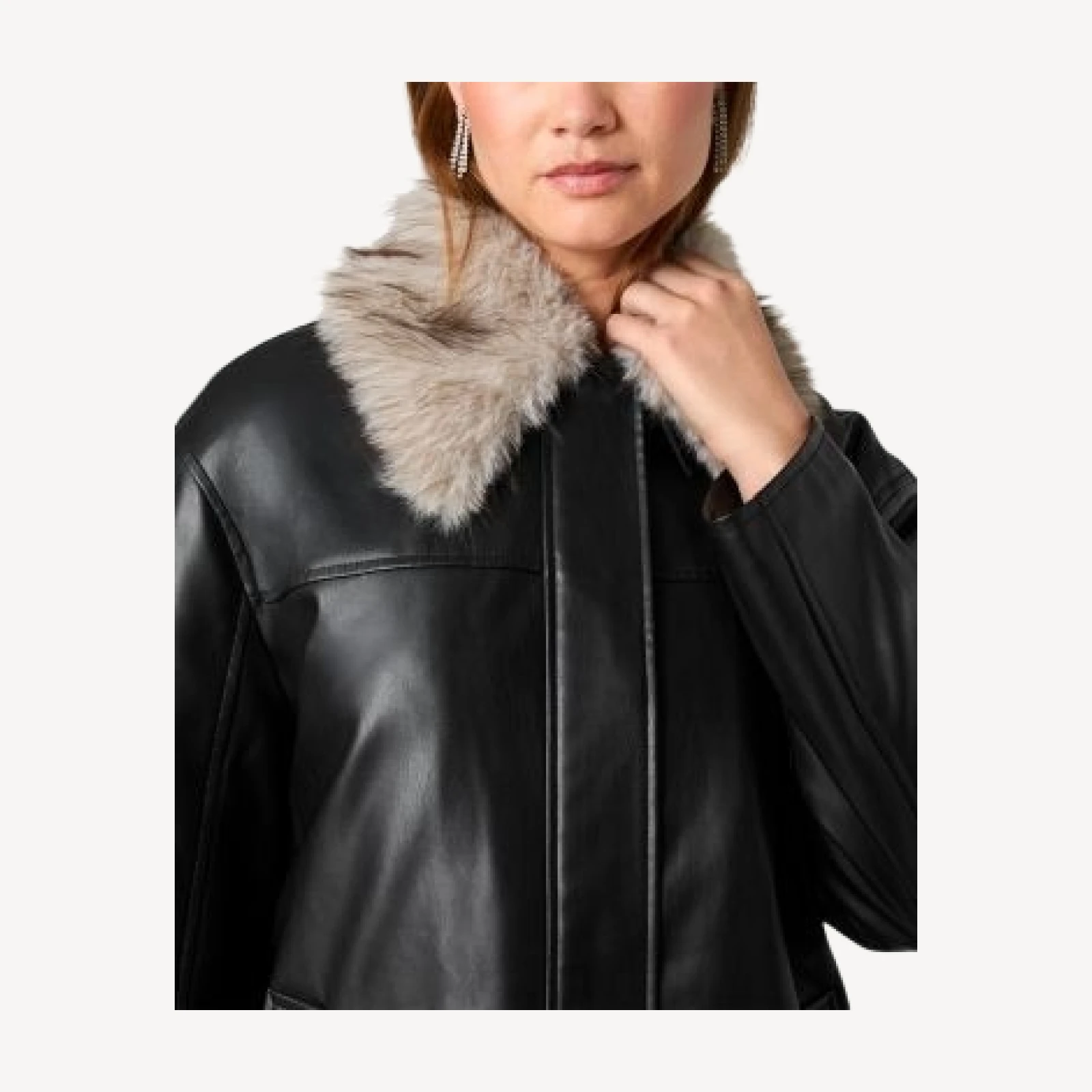 French Connection Dessa Faux Leather Coat