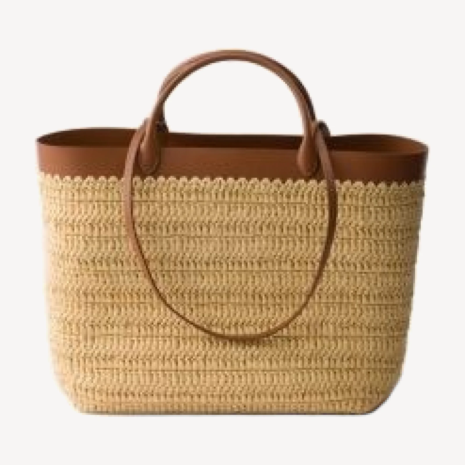 Prada Medium Crochet and Leather Tote Bag