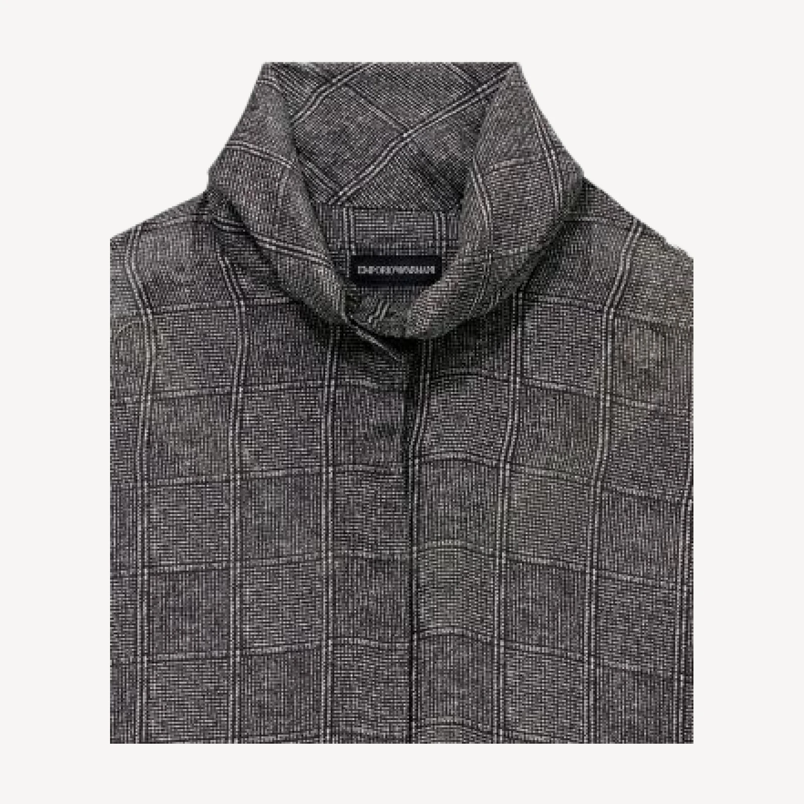 Emporio Armani Check Satin High Neck Blouse