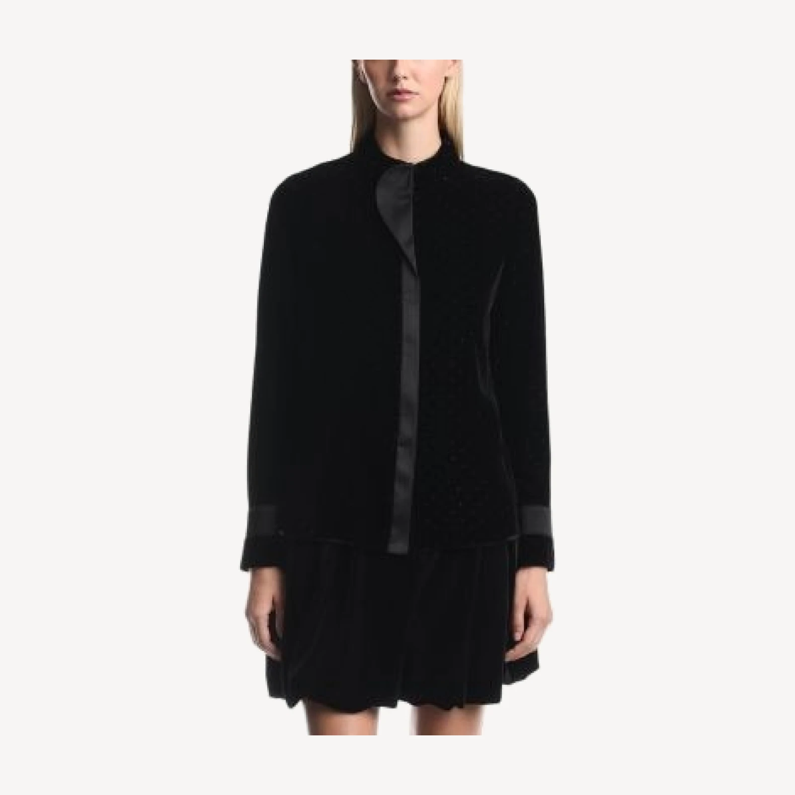 Emporio Armani Glitter Polka Dot Velvet Long Sleeve Blouse