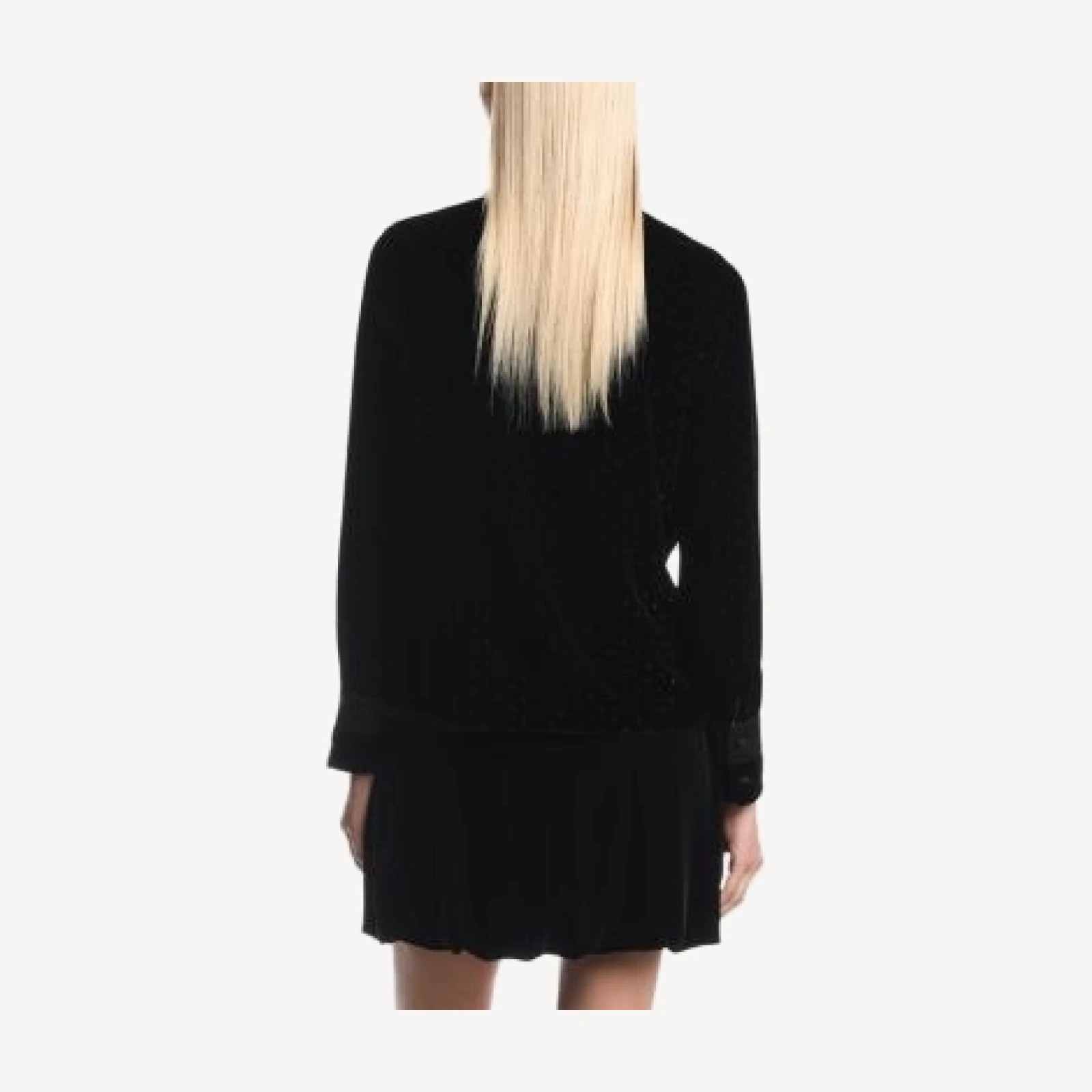 Emporio Armani Glitter Polka Dot Velvet Long Sleeve Blouse