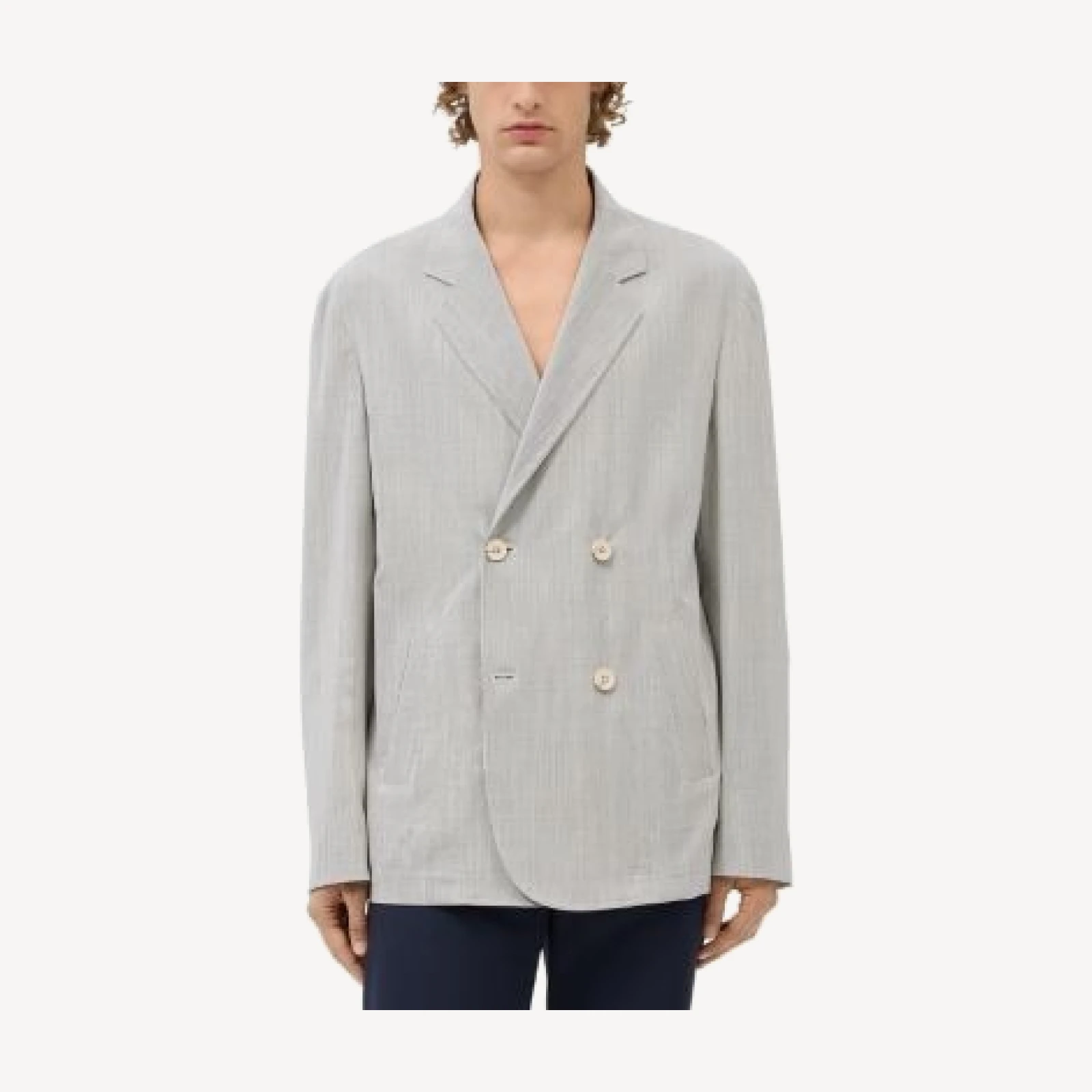 Emporio Armani Striped Stretch Wool Regular Fit Blazer