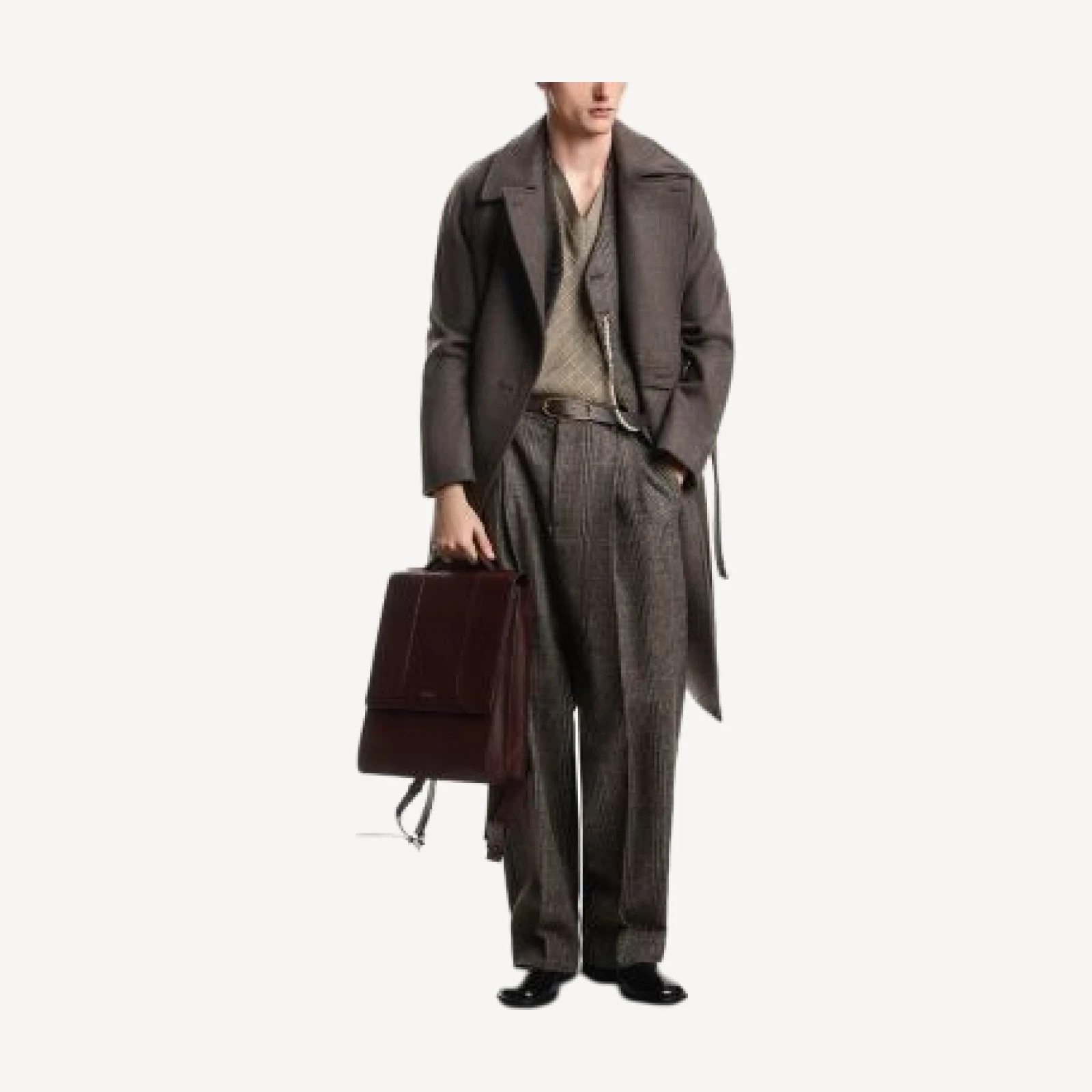 Emporio Armani Melton Wool Trench Coat
