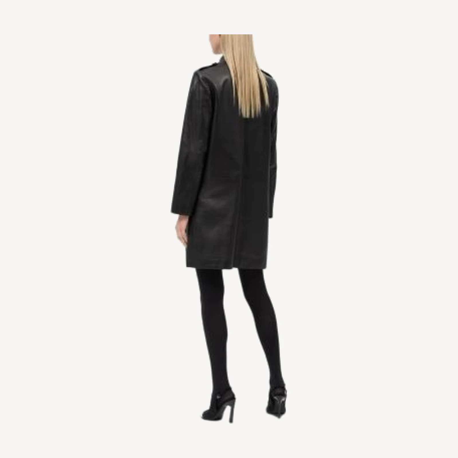 Emporio Armani Double Breasted Leather Trench Coat