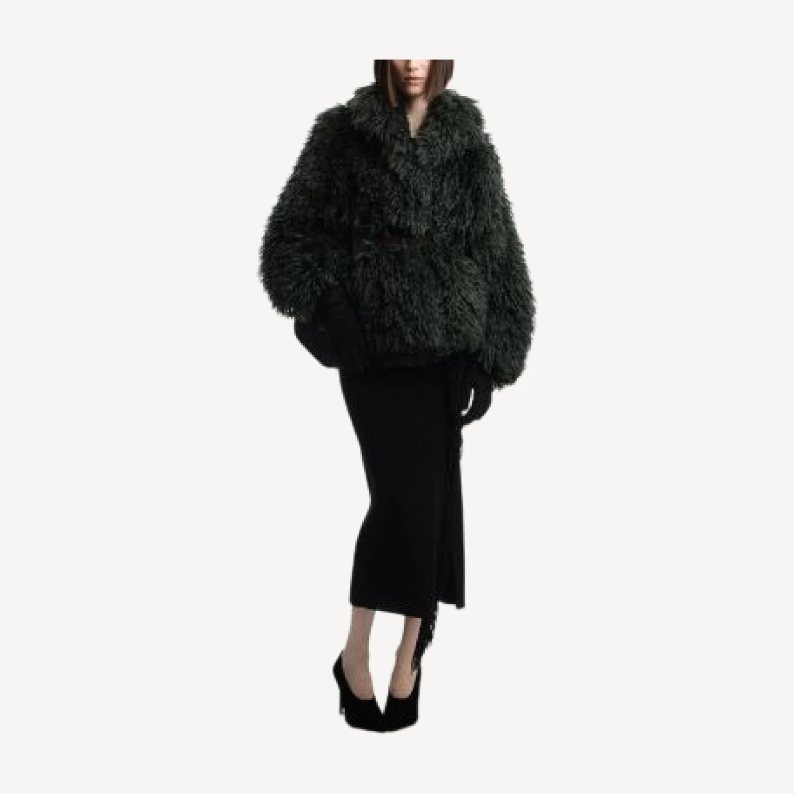 Emporio Armani Mongolian Faux Fur Coat