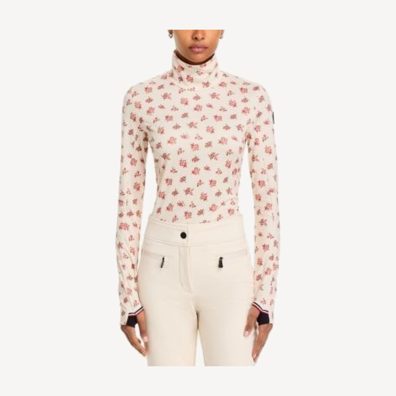 Moncler Floral Print Turtleneck Base Layer Top