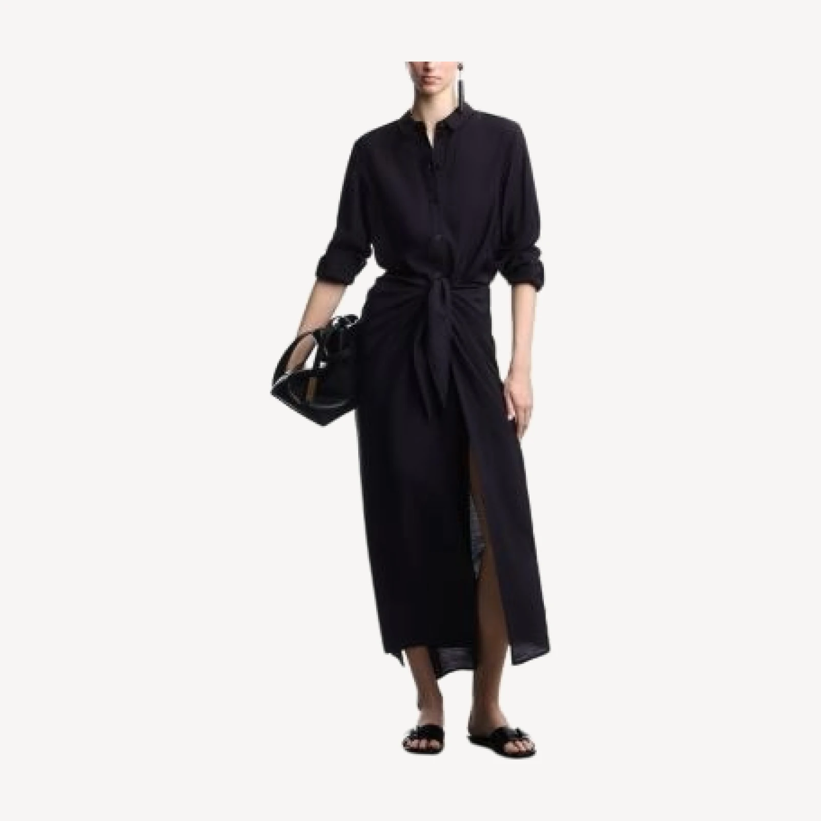 Emporio Armani Techno Rayon Wrap Detail Maxi Dress