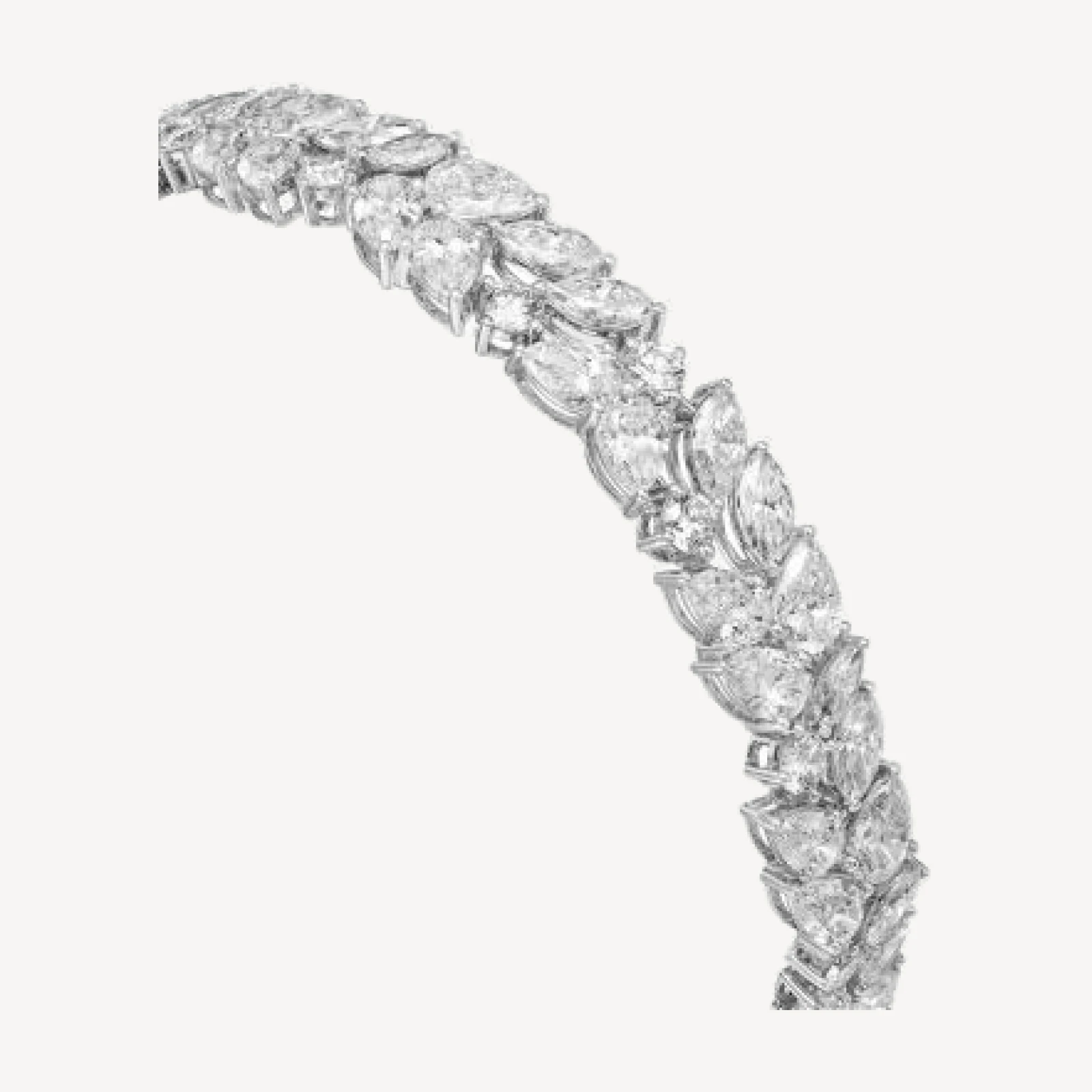 Bloomingdale's Fine Collection Luxe Collection Certified Lab Grown Diamond Pear & Round Double Row Tennis Bracelet in 14K White Gold, 15.0 tcw