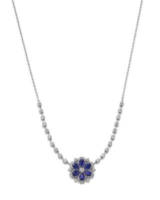 Bloomingdale's Fine Collection Diamond and Gemstone Pendant Necklace in 14K Gold, 16-18