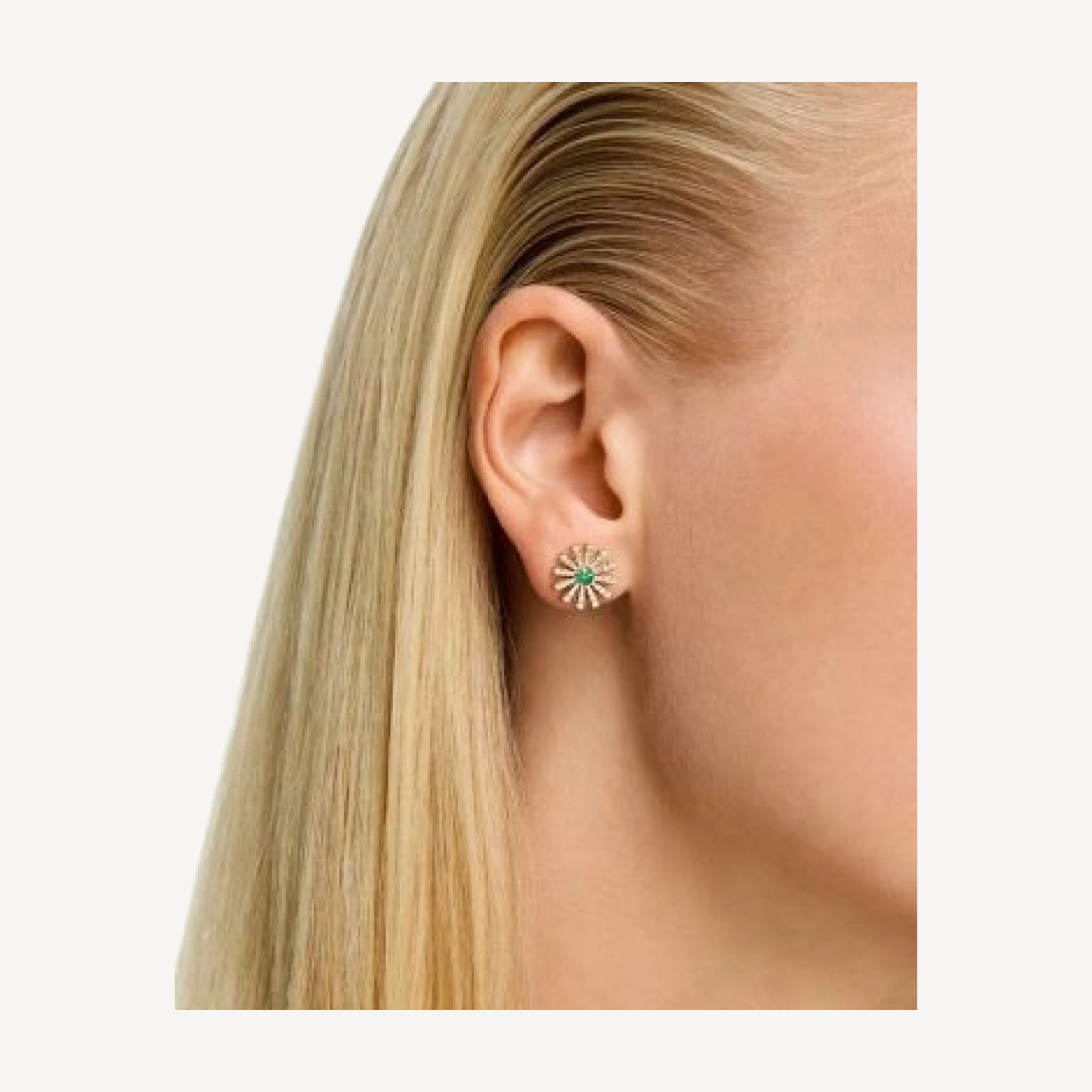 Bloomingdale's Fine Collection Emerald & Diamond Daisy Stud Earrings in 14K Yellow Gold