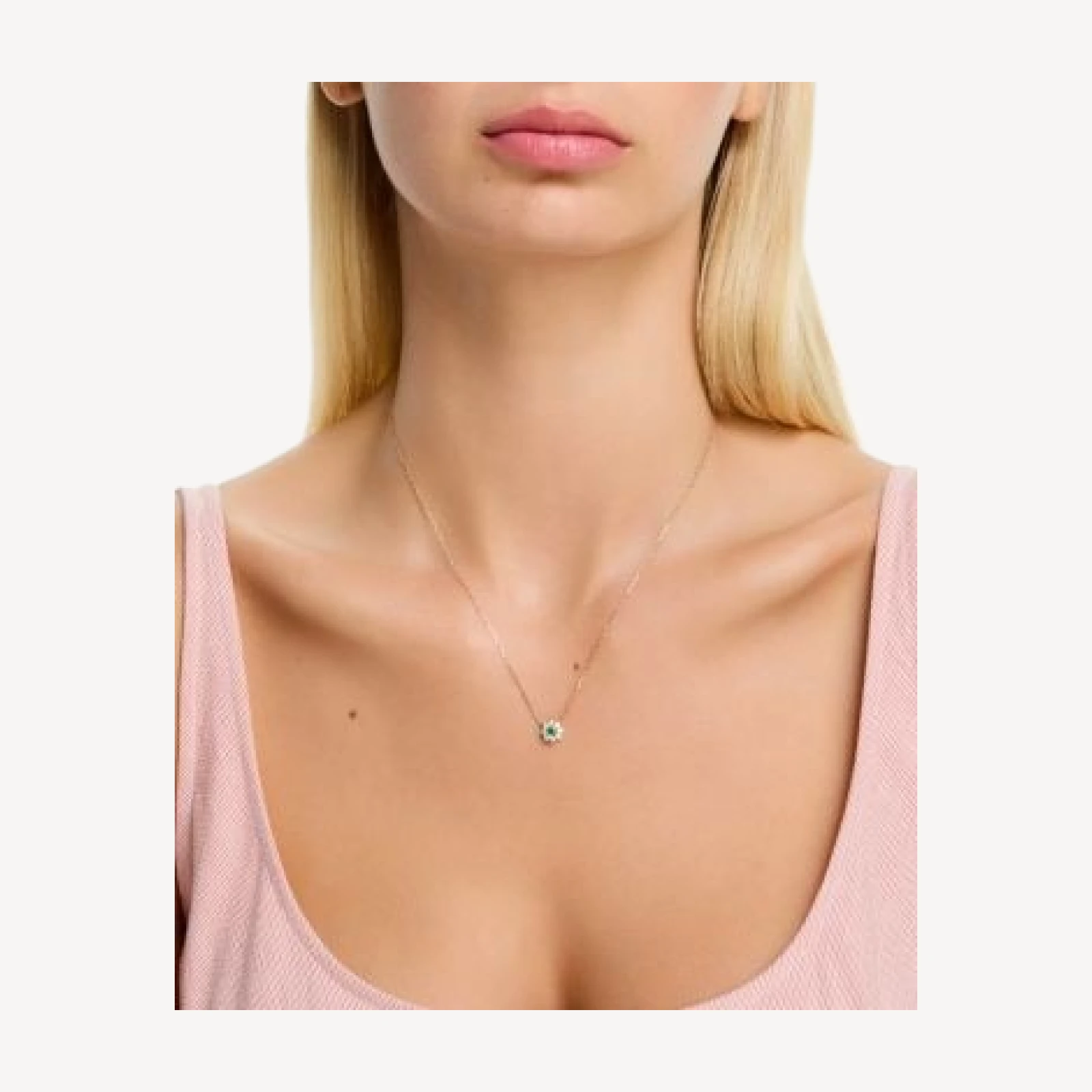 Bloomingdale's Fine Collection Diamond & Gemstone Classic Flower Cluster Pendant Necklace in 14K Gold